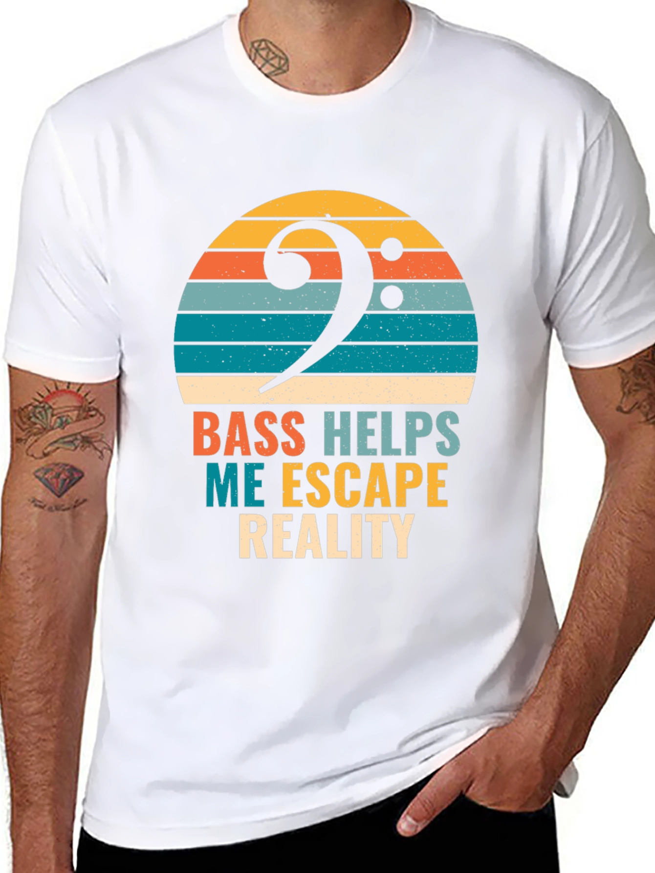Bass Helps Me Escape Reality T-Shirt - Musician Tee