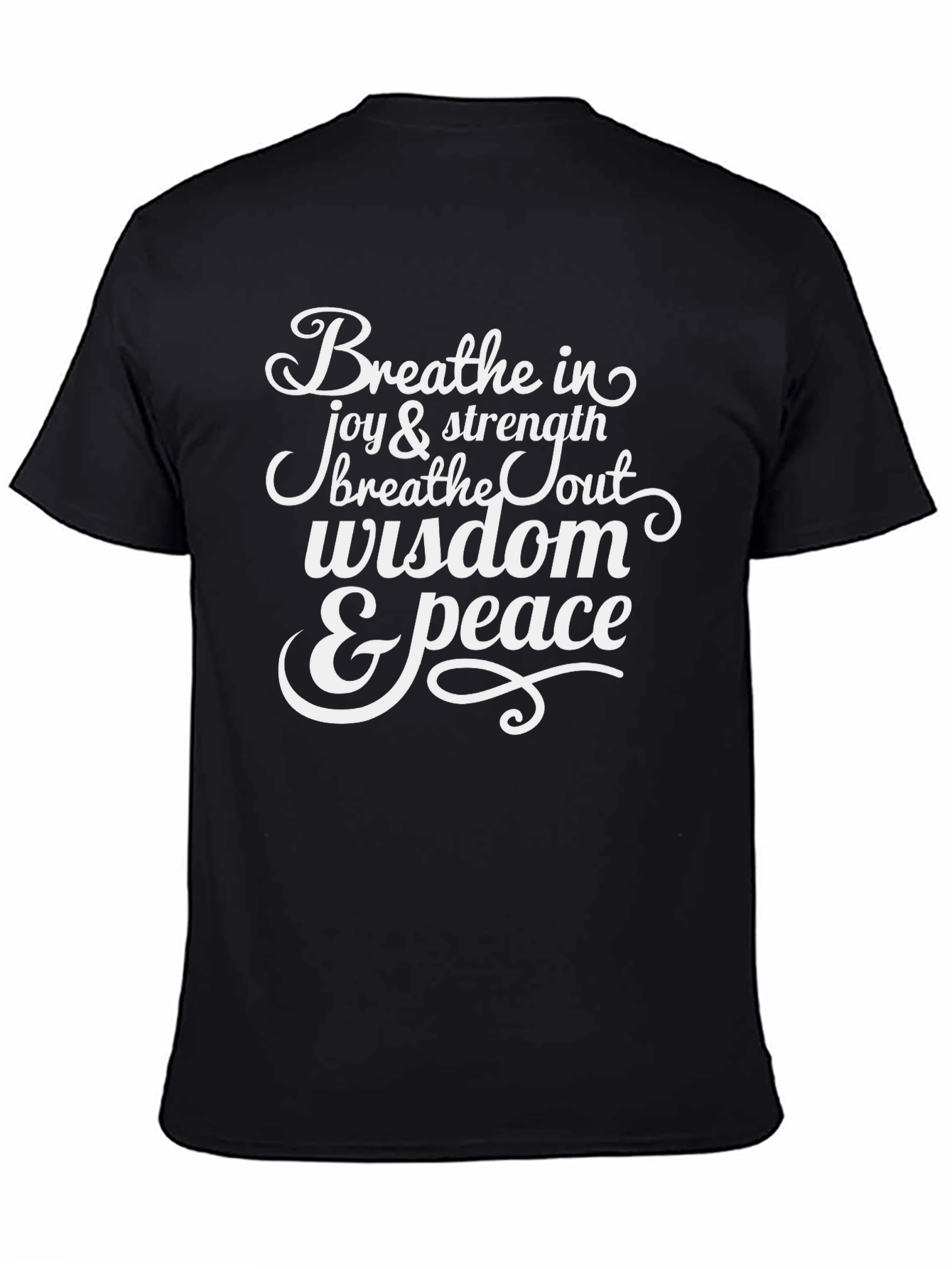 Breathe in Joy Mens Black Graphic T-Shirt
