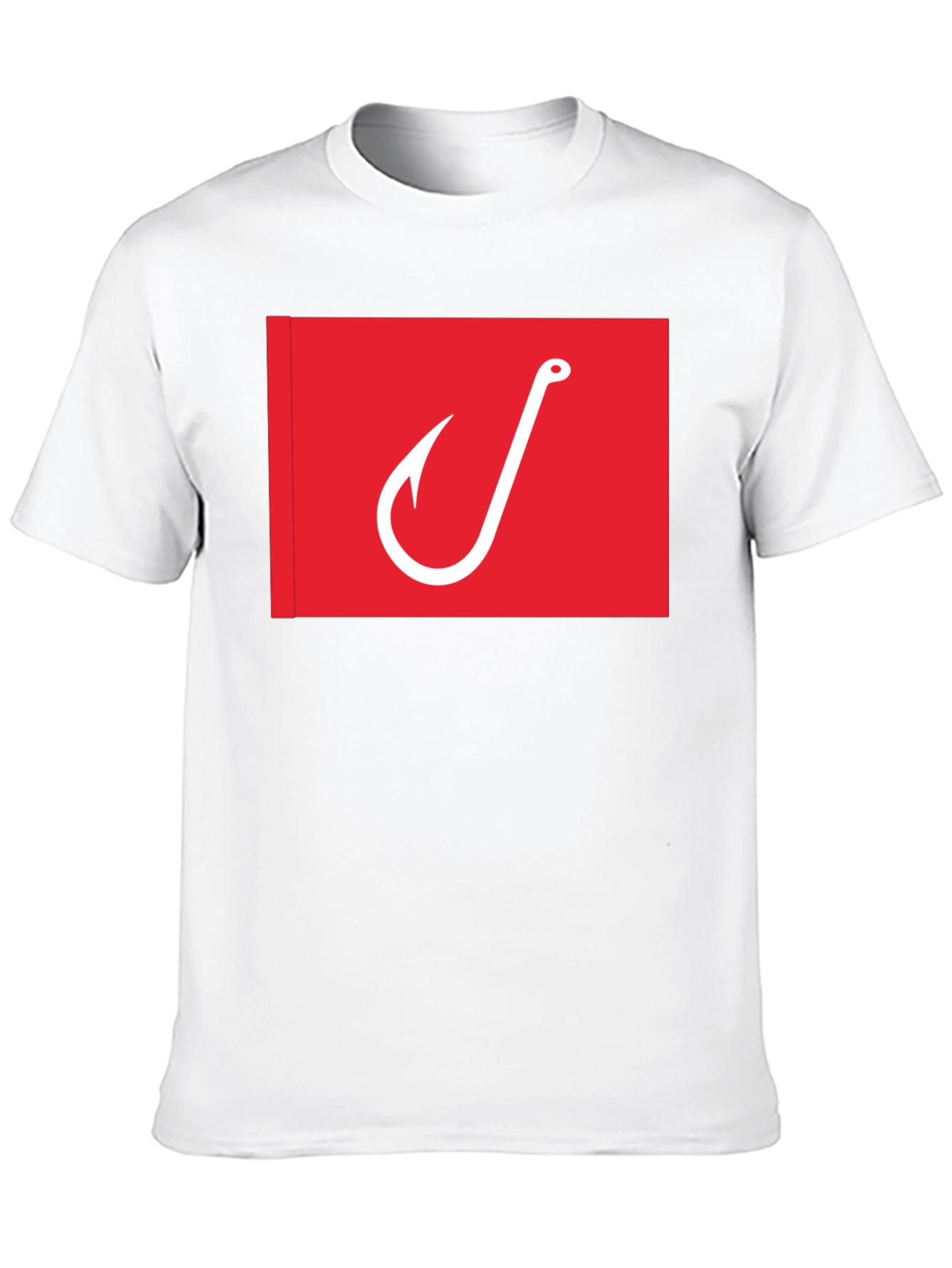 Fishing Hook Graphic Tee - Red on Black