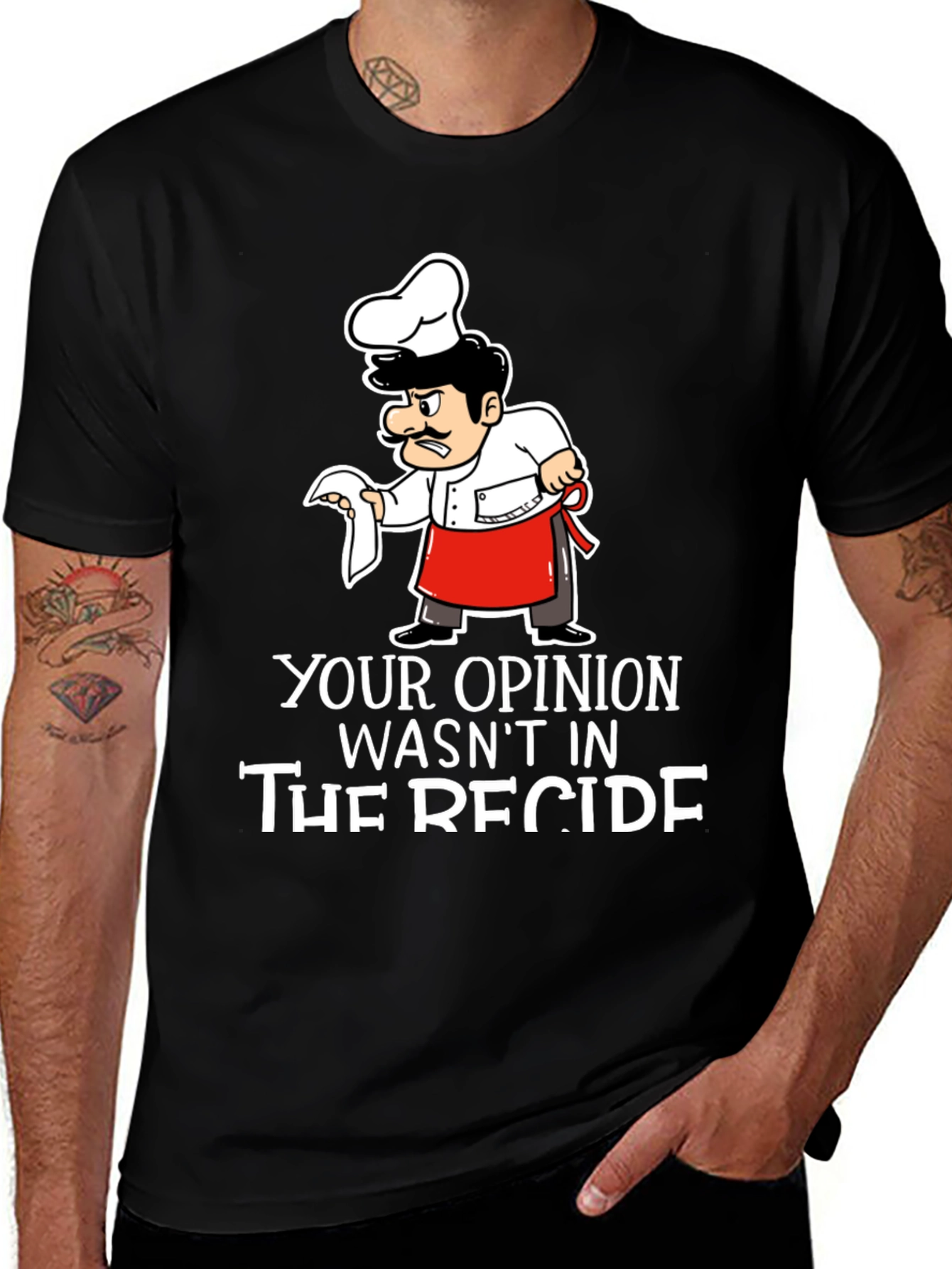 Opinion Recipe Chef T-Shirt - Black