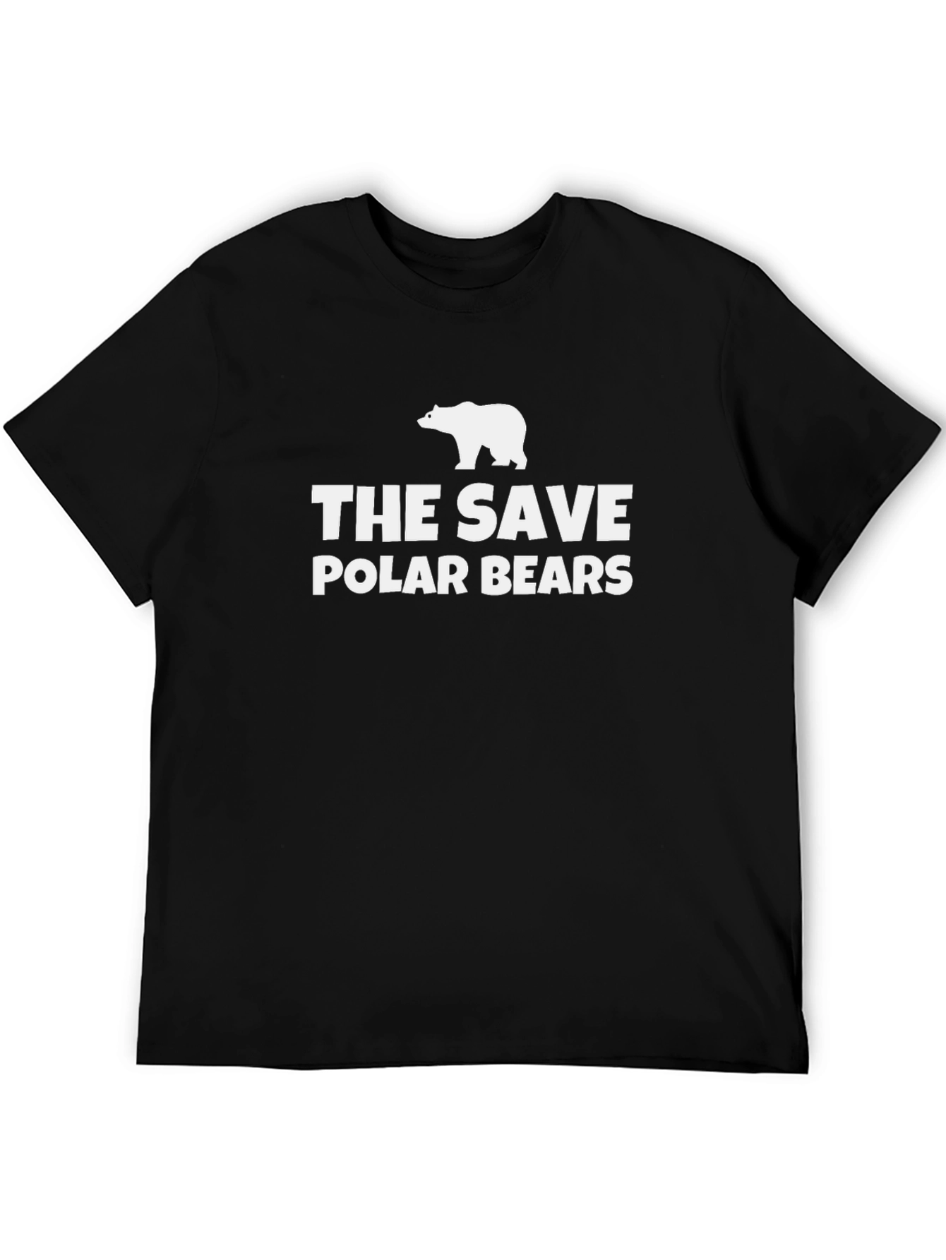 Save Polar Bears Graphic Tee - Black Cotton T-Shirt