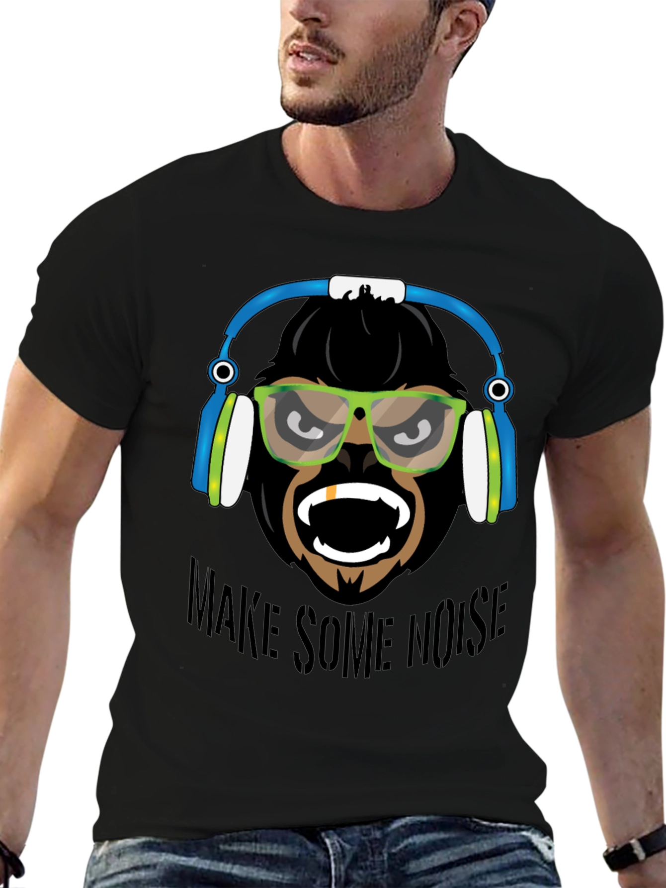 Make Some Noise Gorilla Graphic T-Shirt