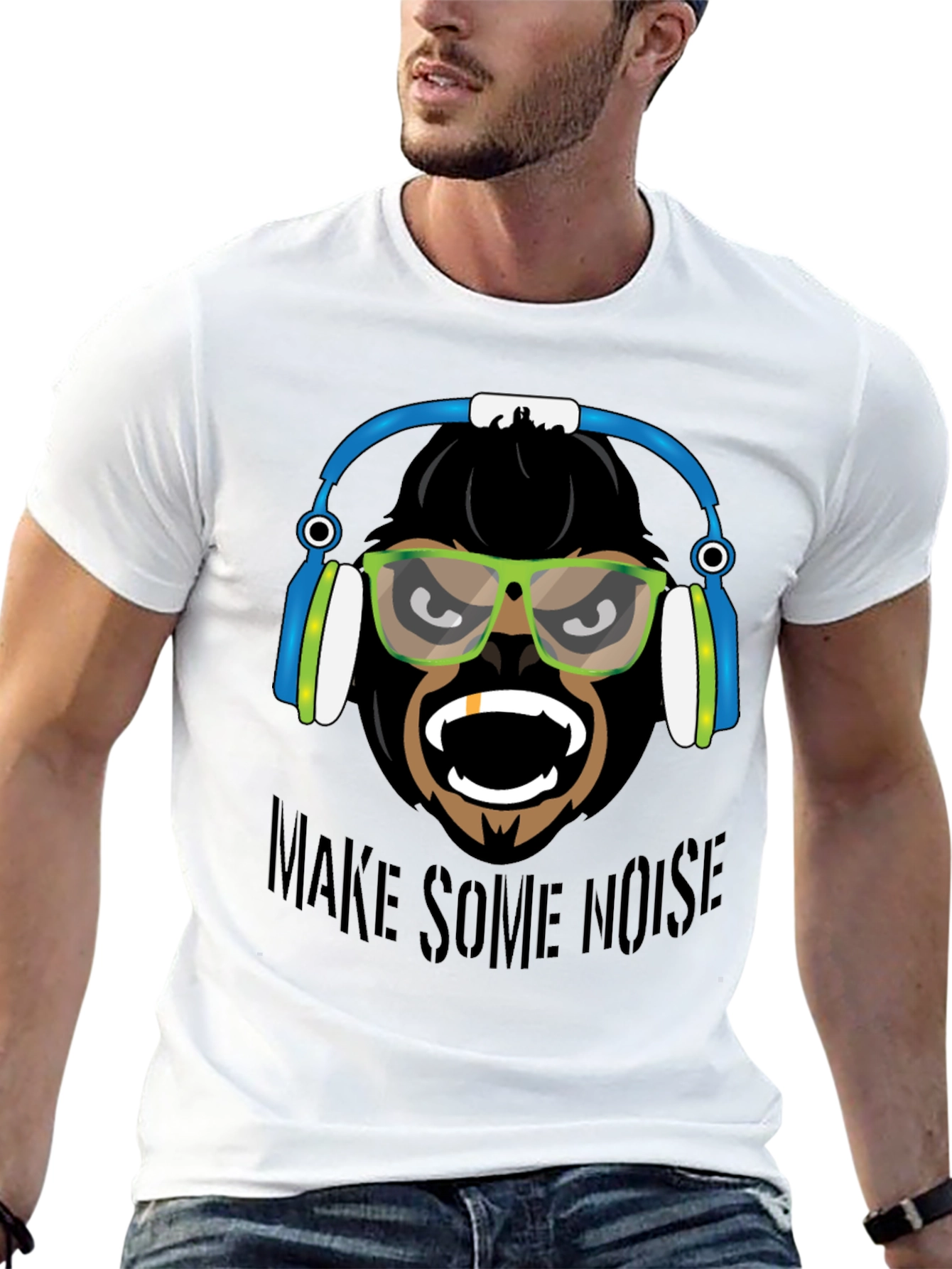 Make Some Noise Gorilla Graphic T-Shirt