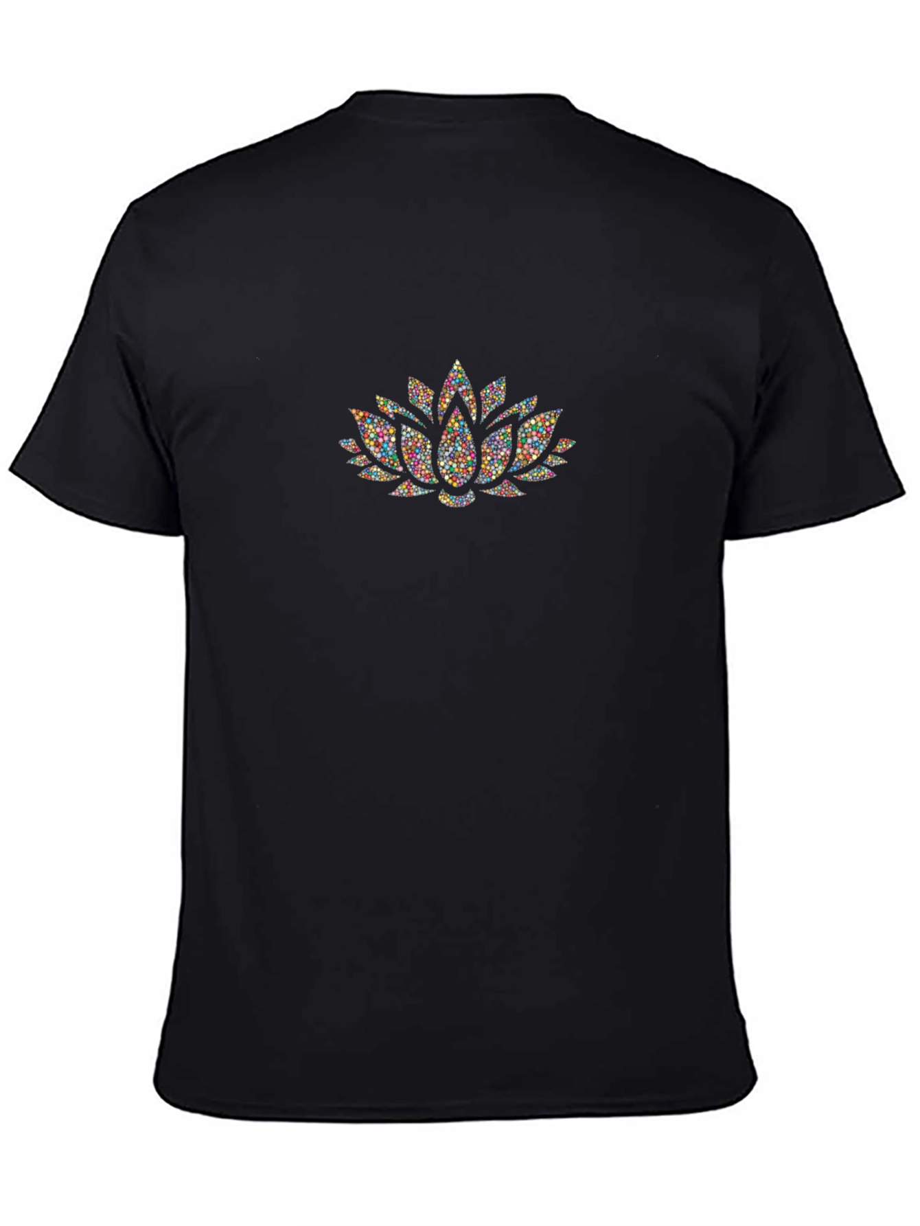 Lotus Flower Graphic Black T-Shirt