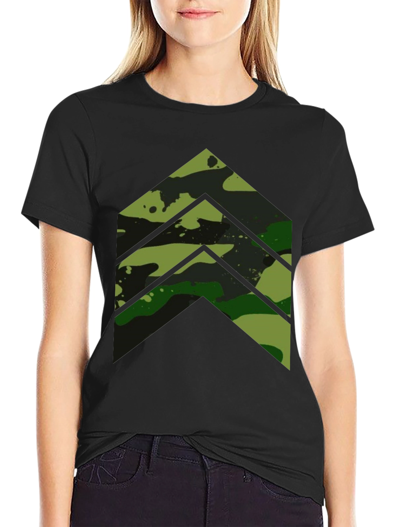 Camo Chevron Graphic Tee - Modern Streetwear