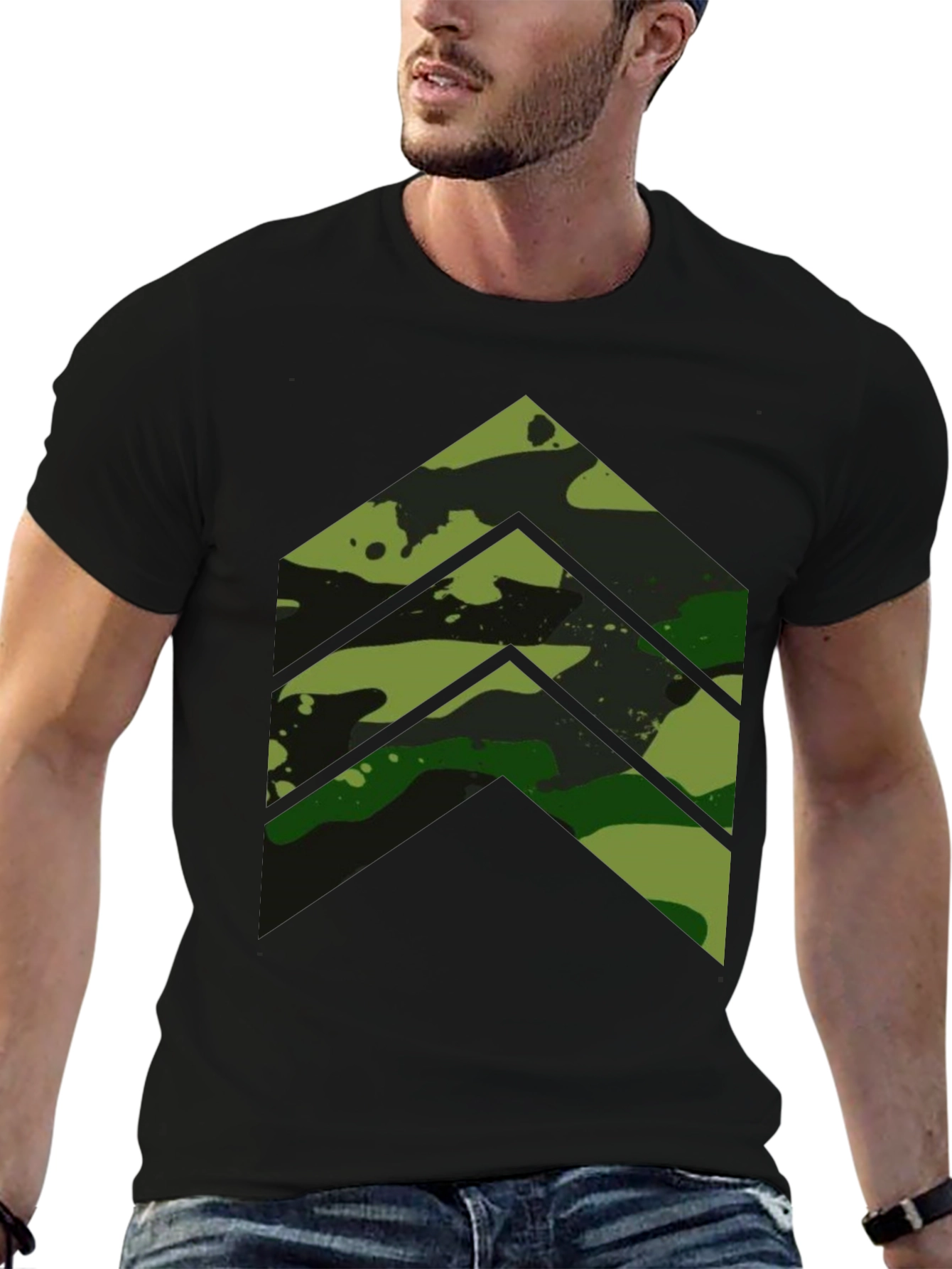 Camo Chevron Graphic Tee - Modern Streetwear