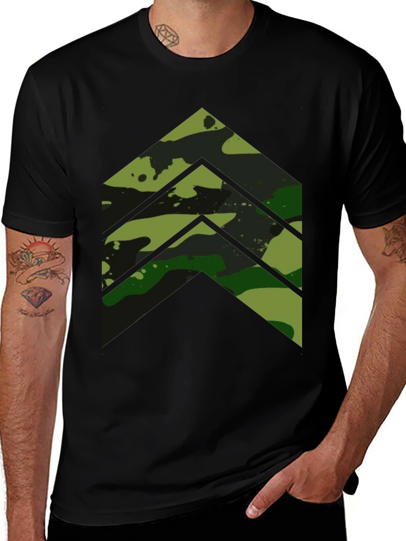 Camo Chevron Graphic Tee - Modern Streetwear