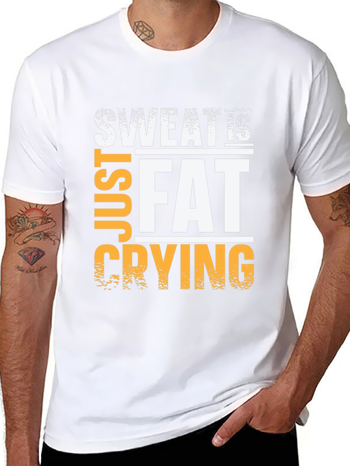 Sweat is Fat Crying Graphic T-Shirt