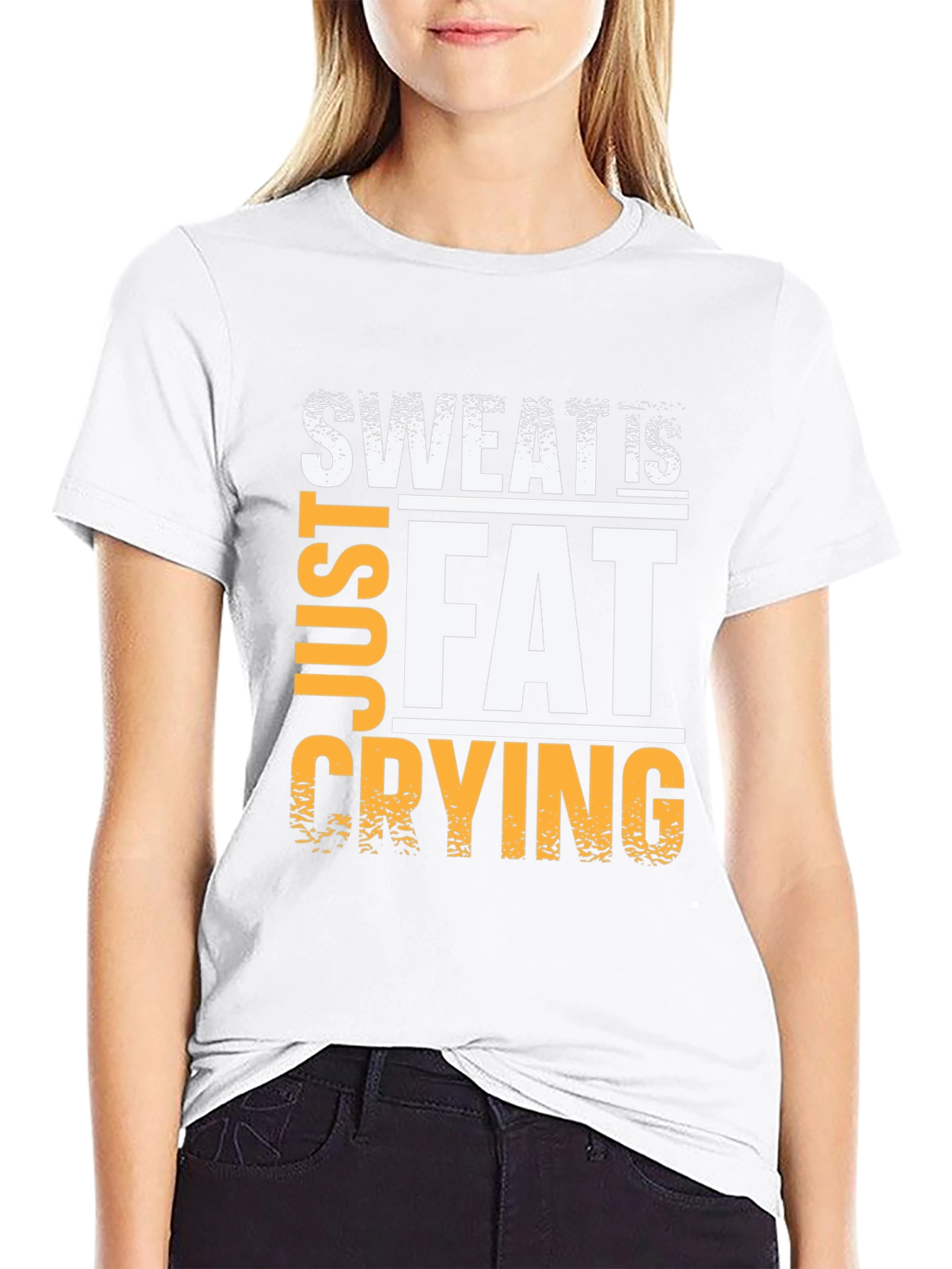 Sweat is Fat Crying Graphic T-Shirt
