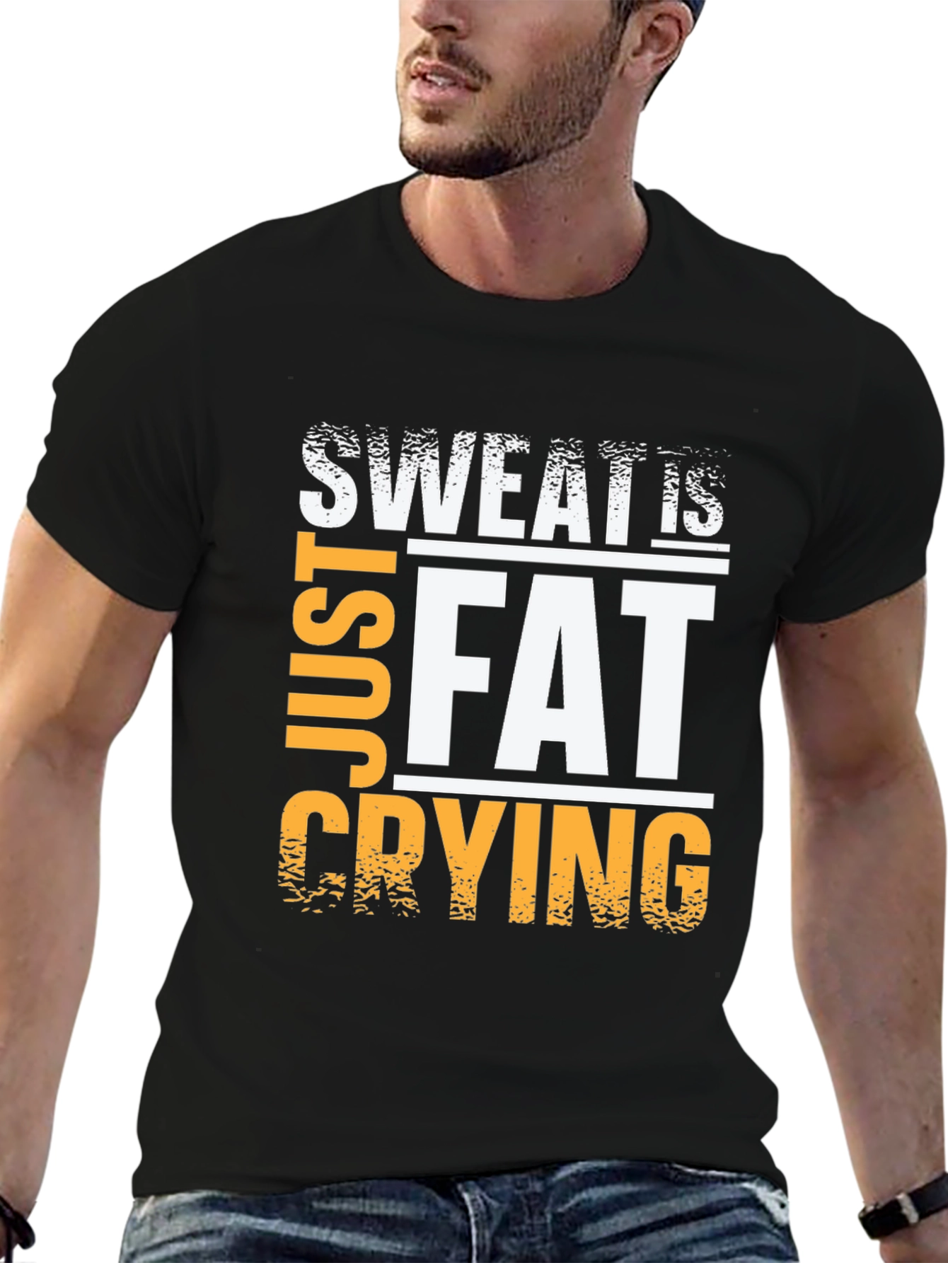 Sweat is Fat Crying Graphic T-Shirt