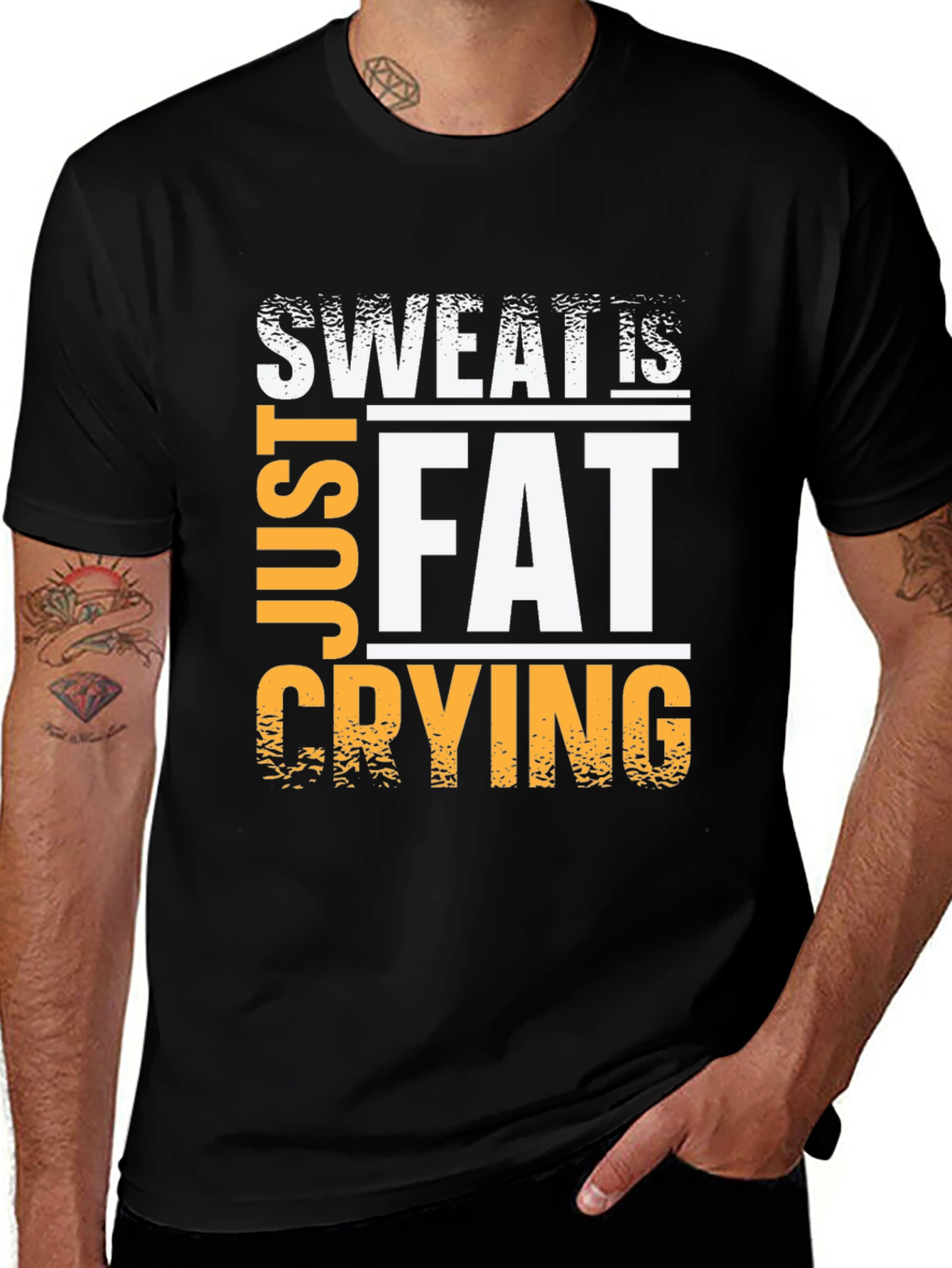 Sweat is Fat Crying Graphic T-Shirt