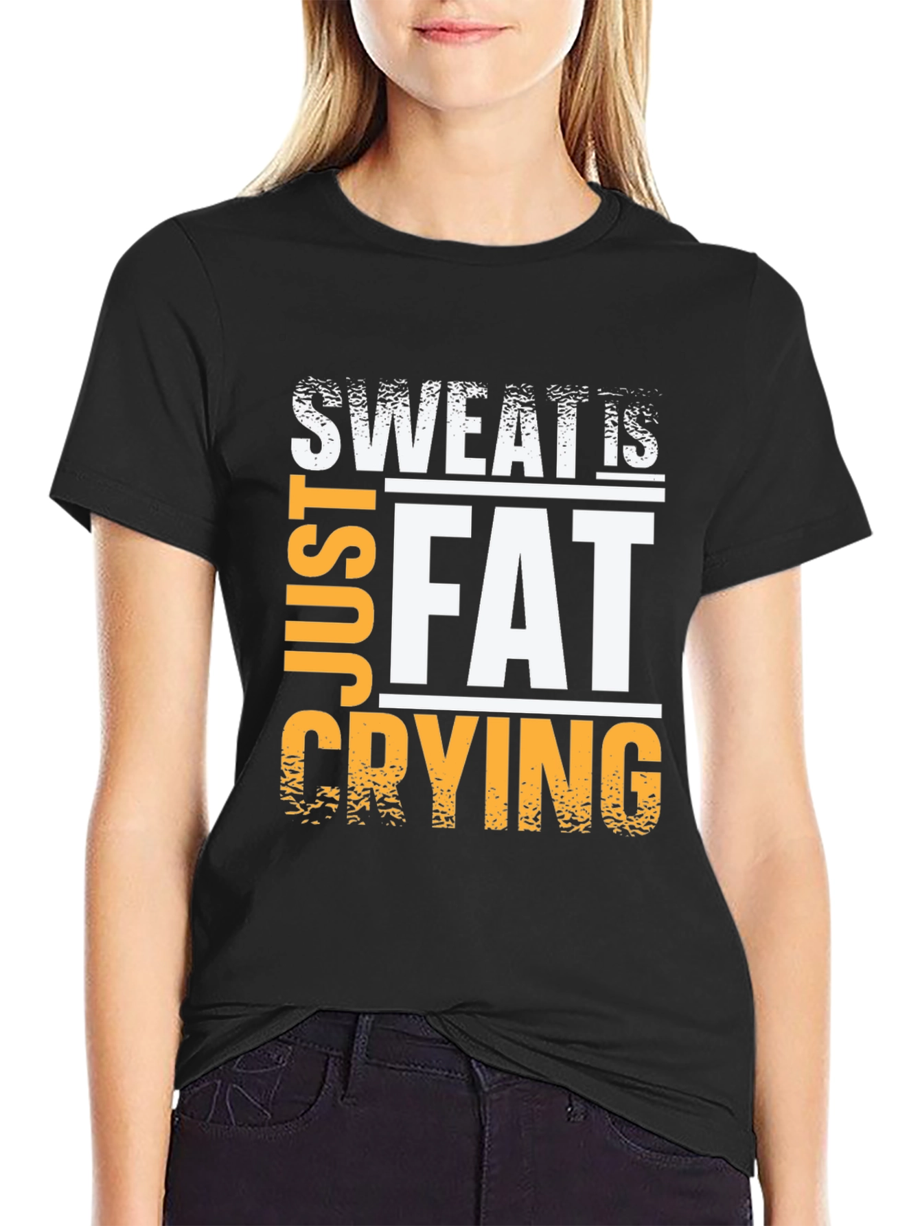 Sweat is Fat Crying Graphic T-Shirt