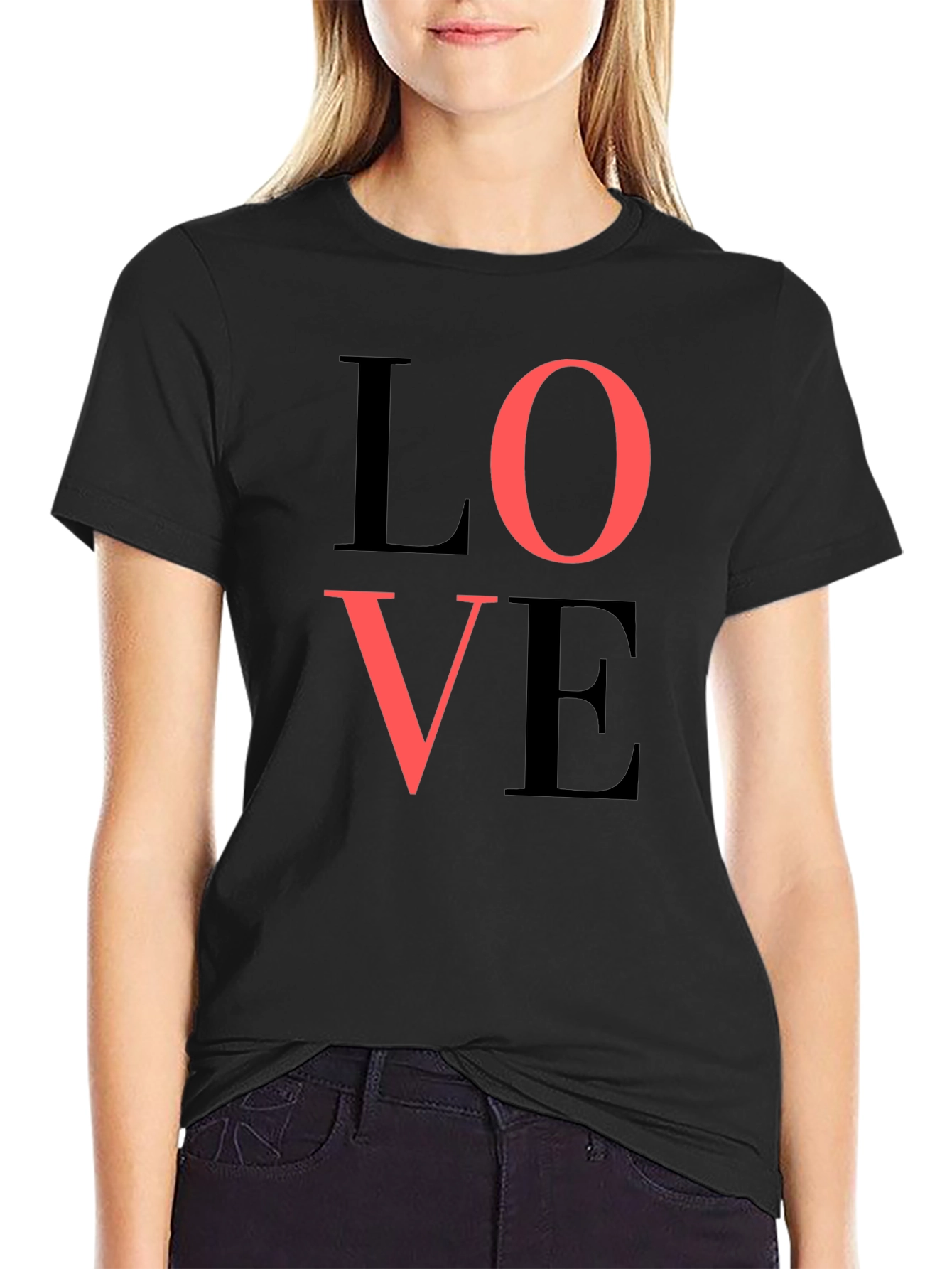 LOVE Graphic Tee - Stylish Black T-Shirt