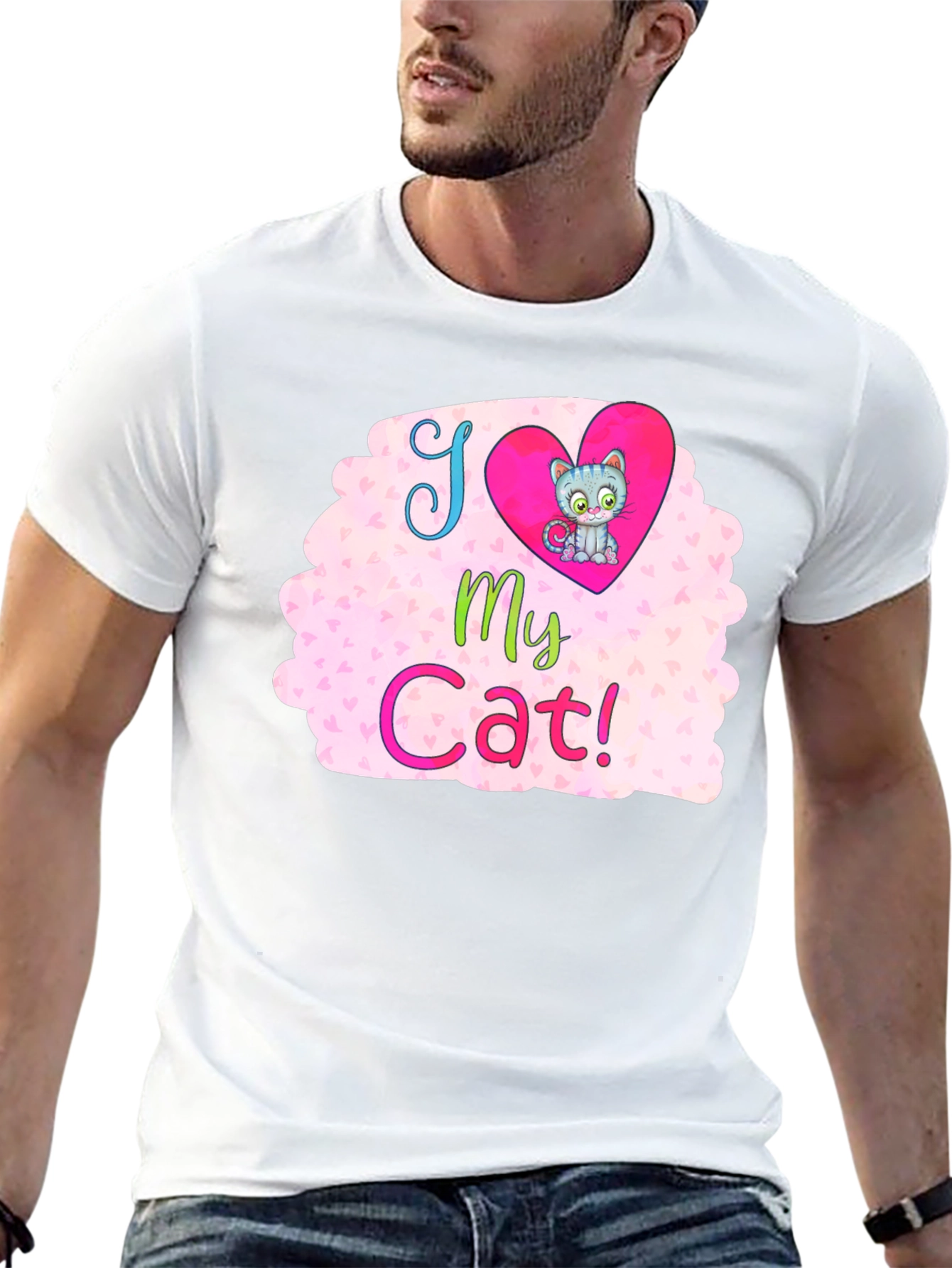 I Love My Cat Graphic T-Shirt
