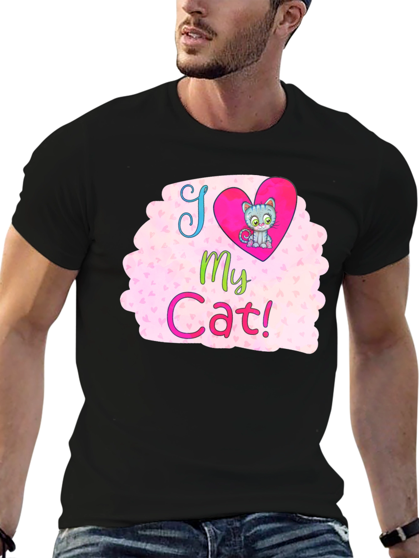 I Love My Cat Graphic T-Shirt