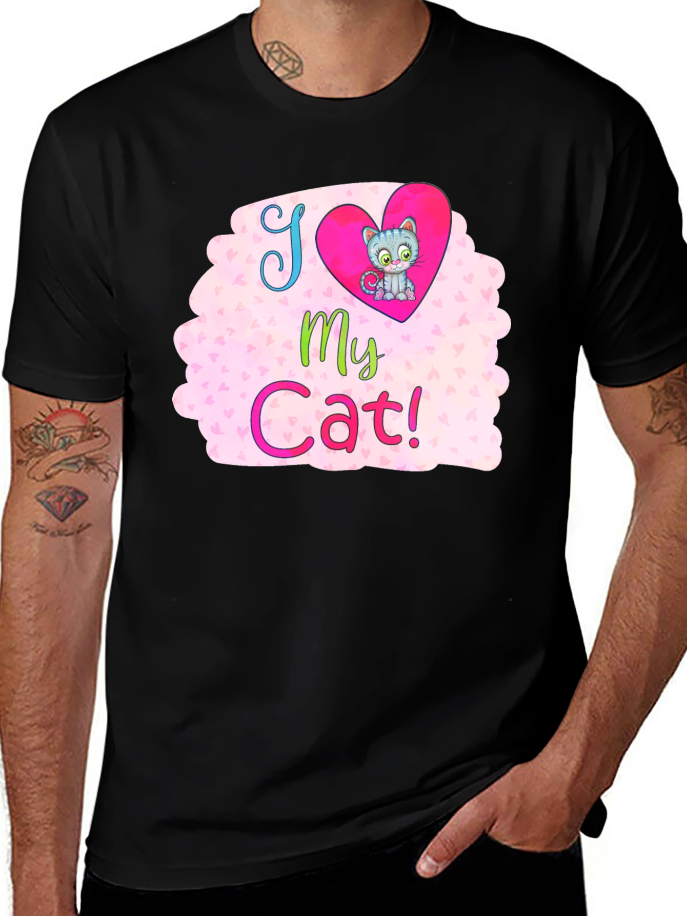 I Love My Cat Graphic T-Shirt