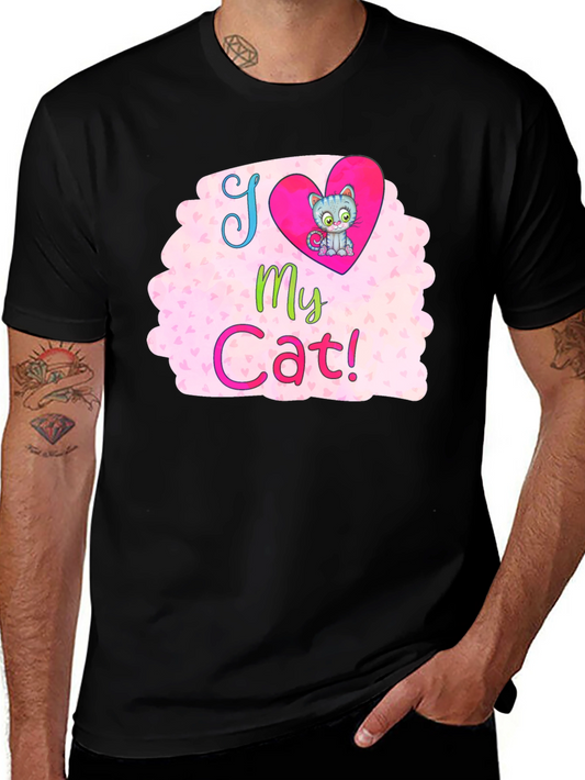 I Love My Cat Graphic T-Shirt