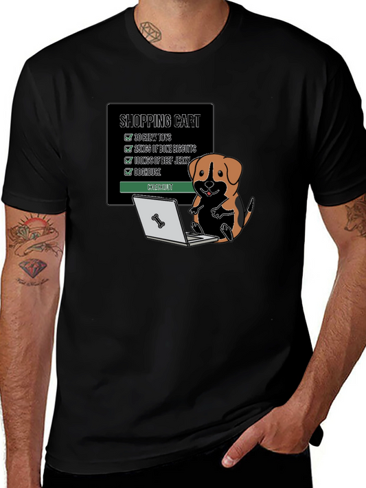 Funny Dog Lover T-Shirt - Shopping Cart Design