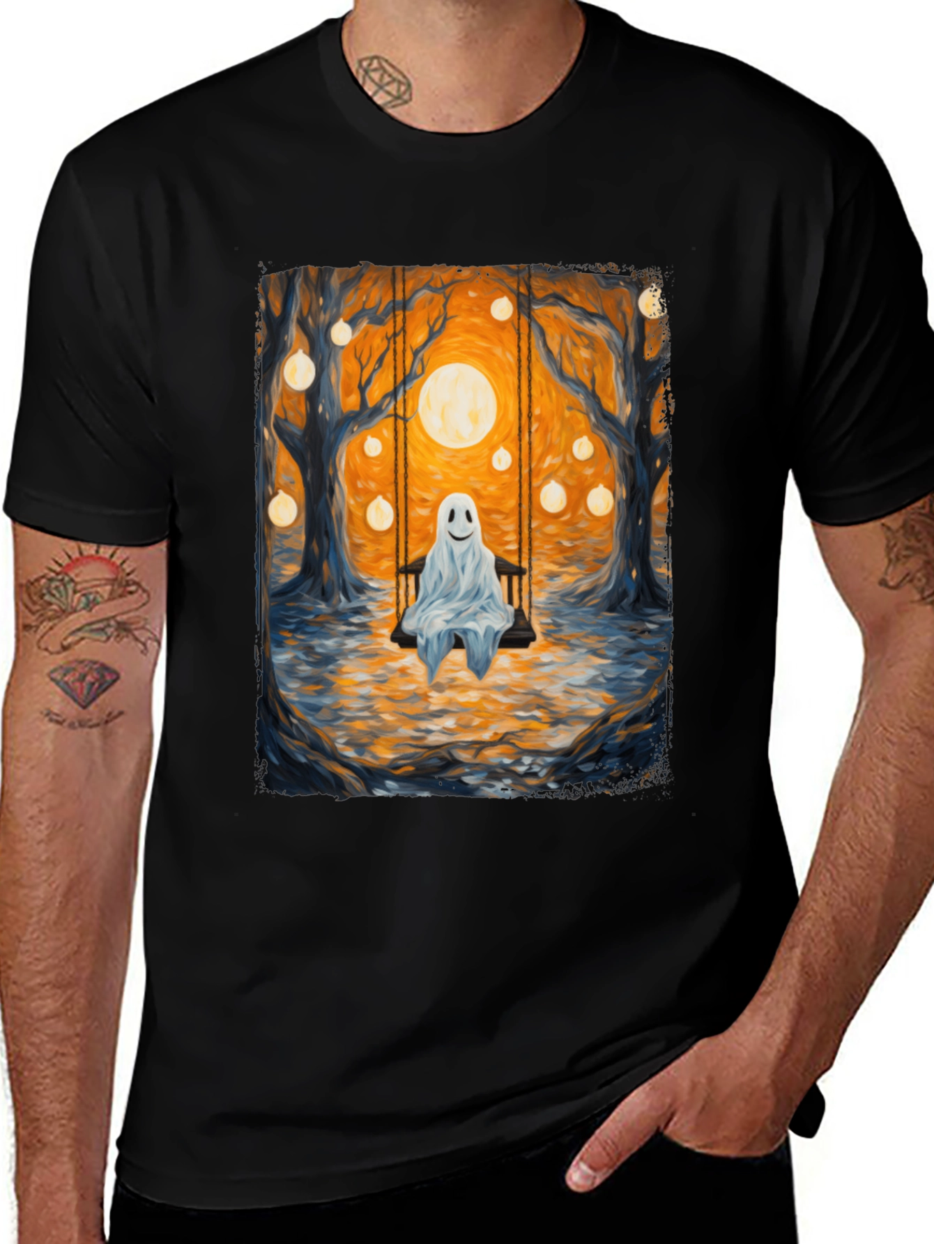 Ghost on Swing T-Shirt - Spooky Season