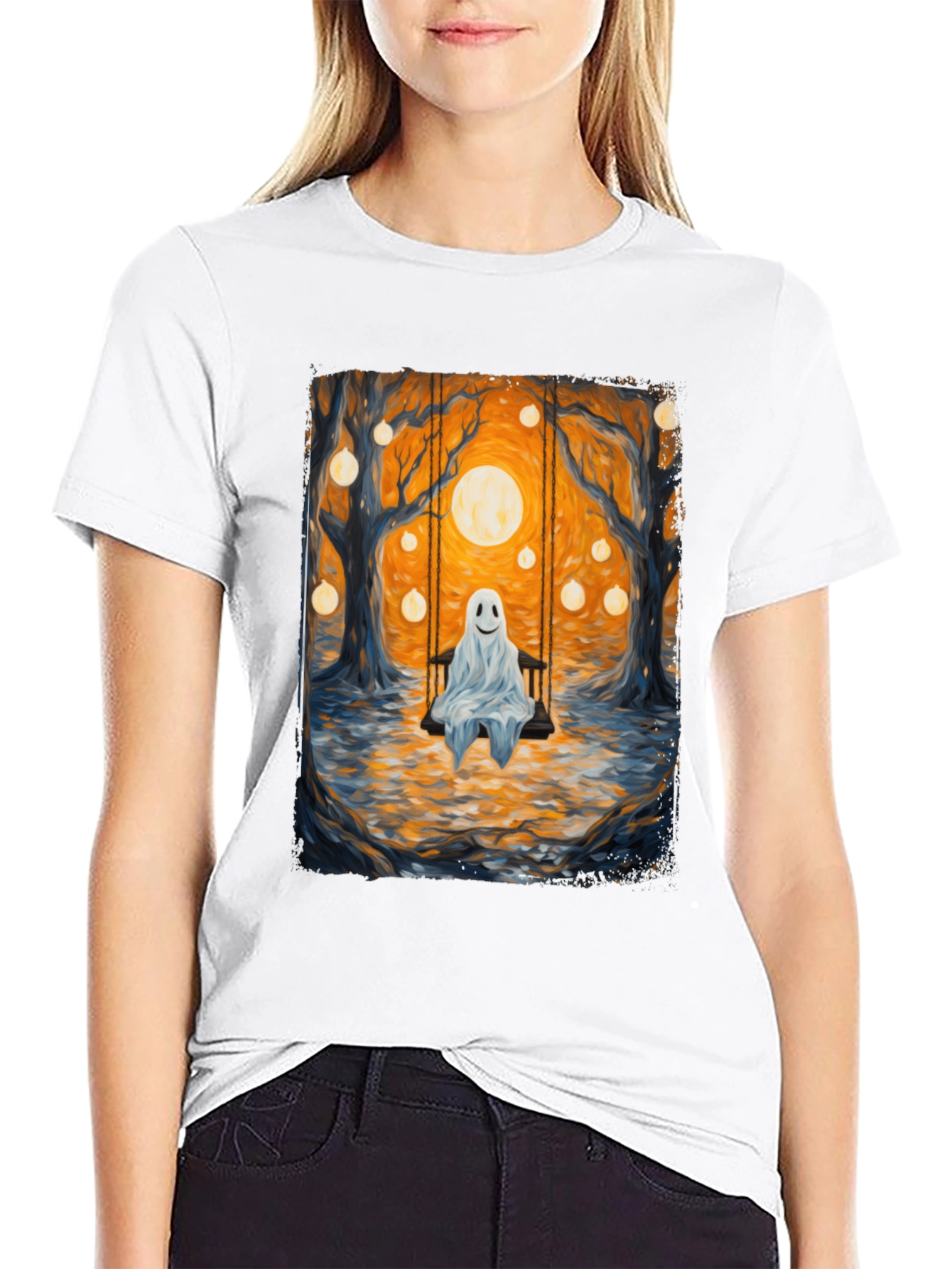 Ghost on Swing T-Shirt - Spooky Season