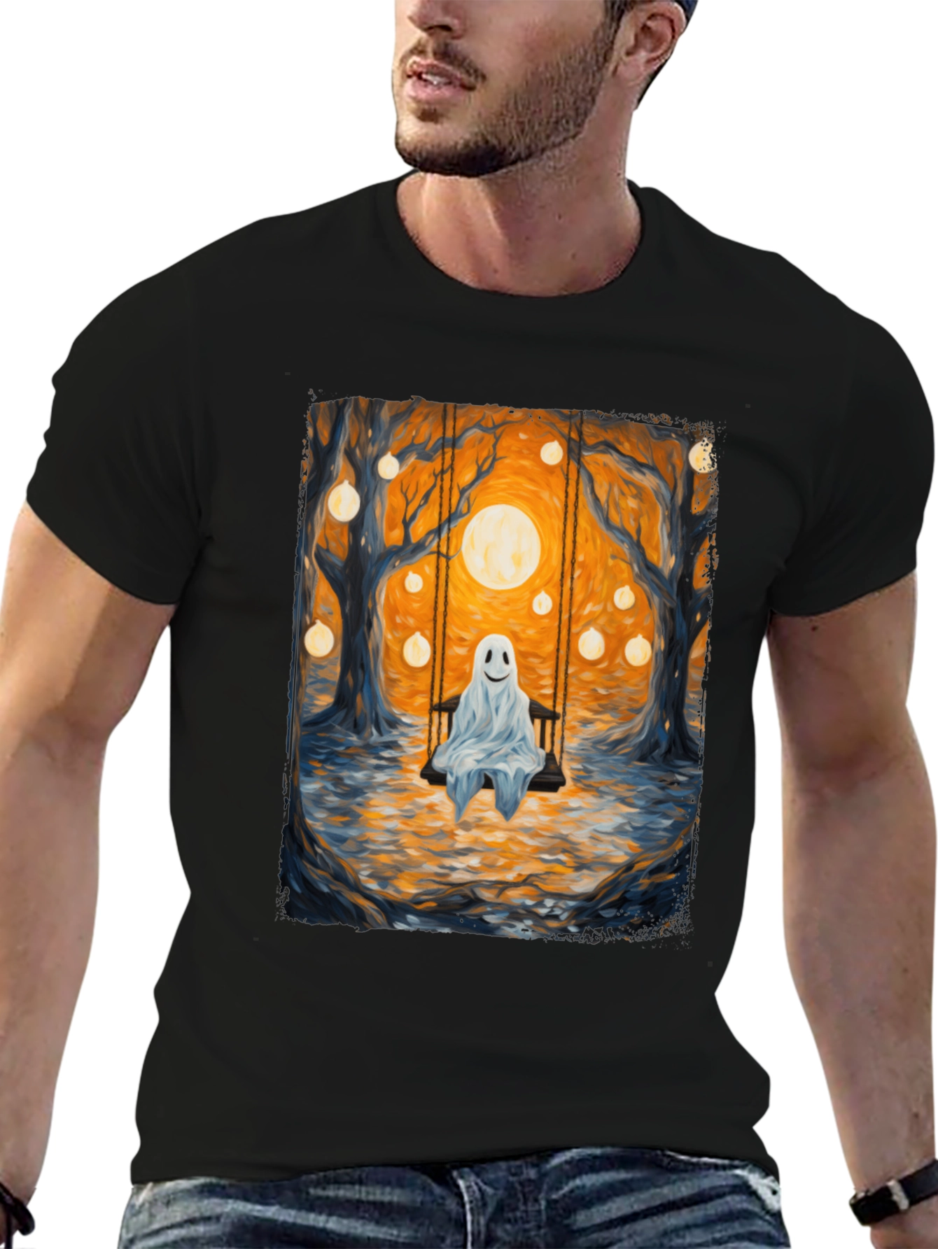 Ghost on Swing T-Shirt - Spooky Season