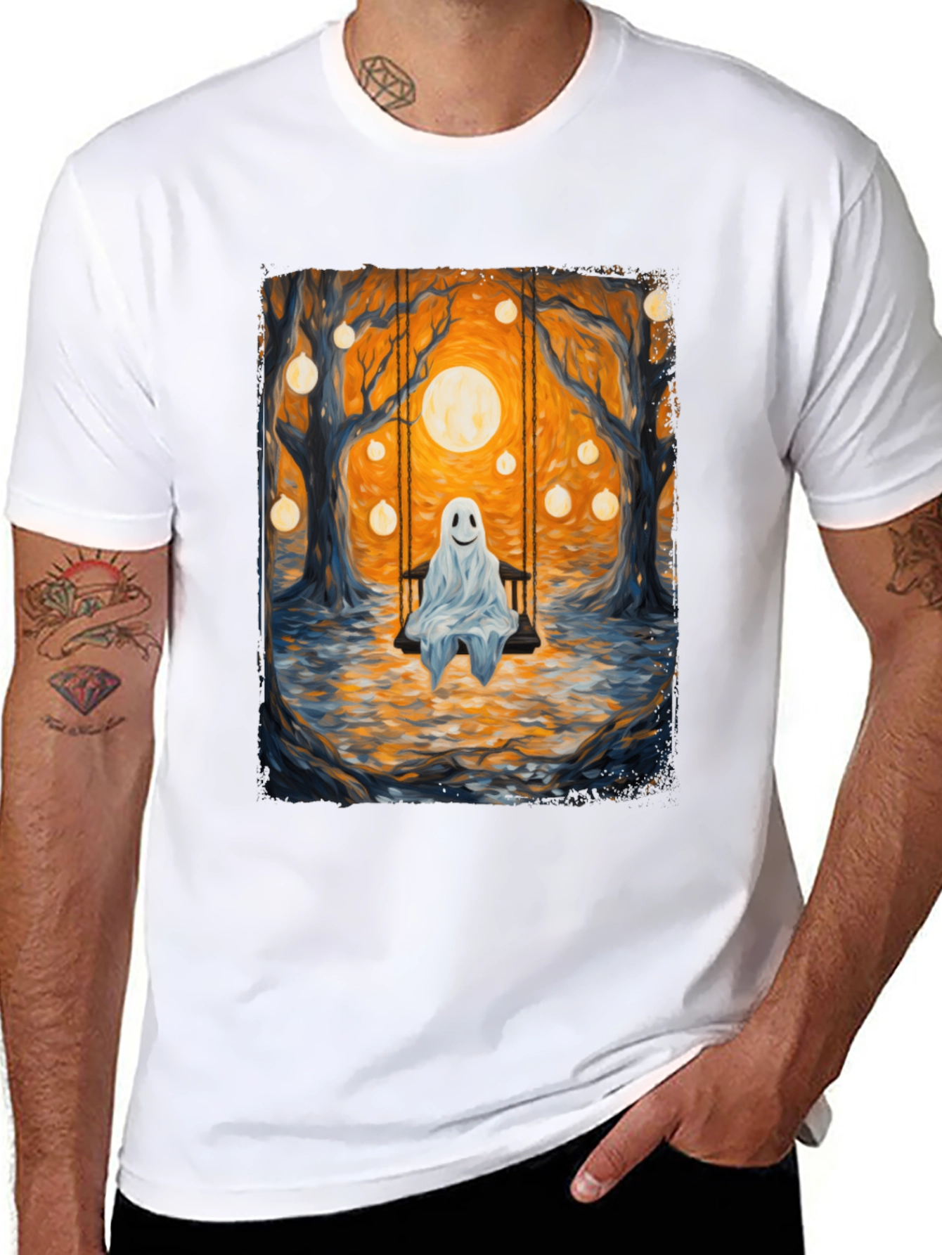 Ghost on Swing T-Shirt - Spooky Season