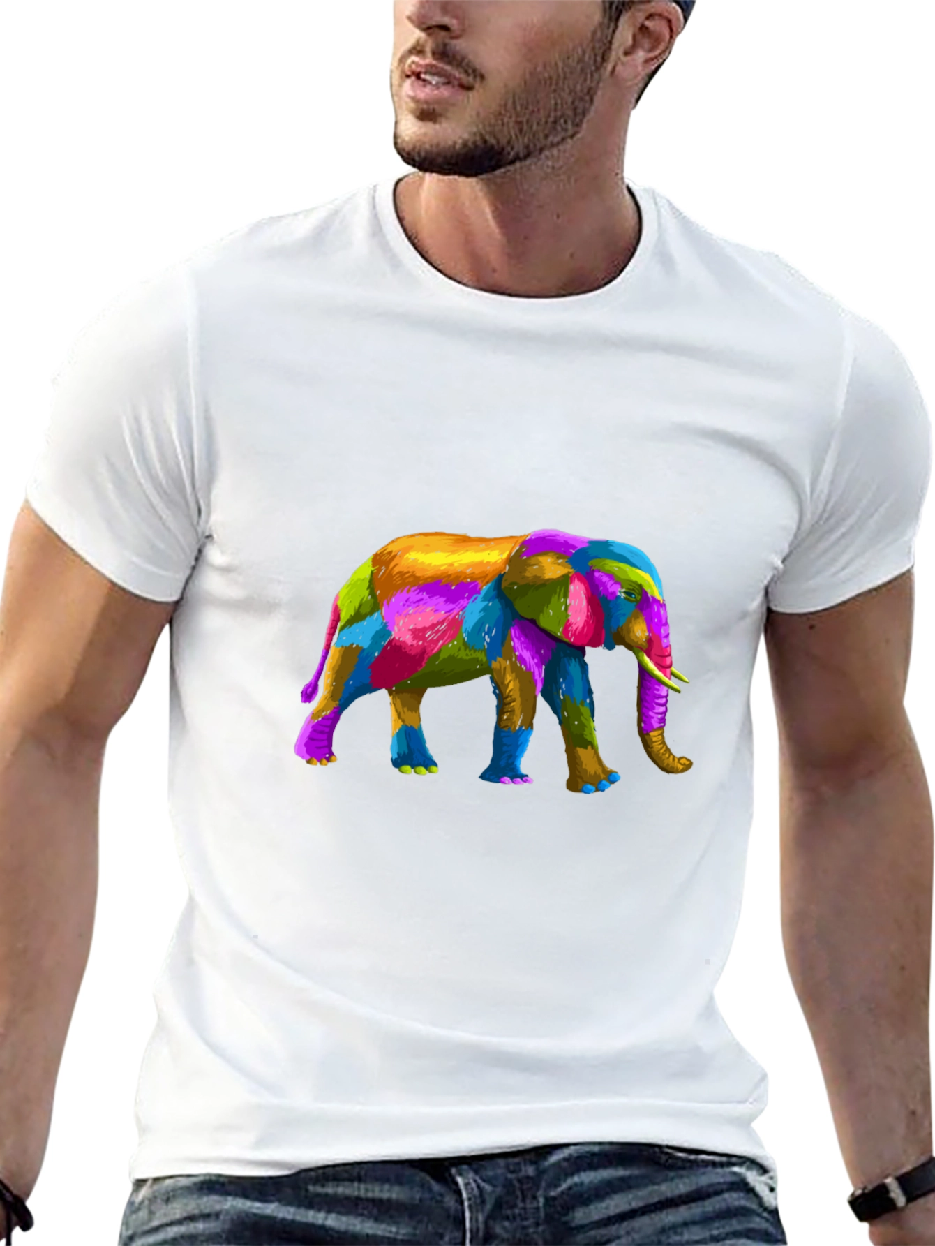 Colorful Elephant Graphic T-Shirt