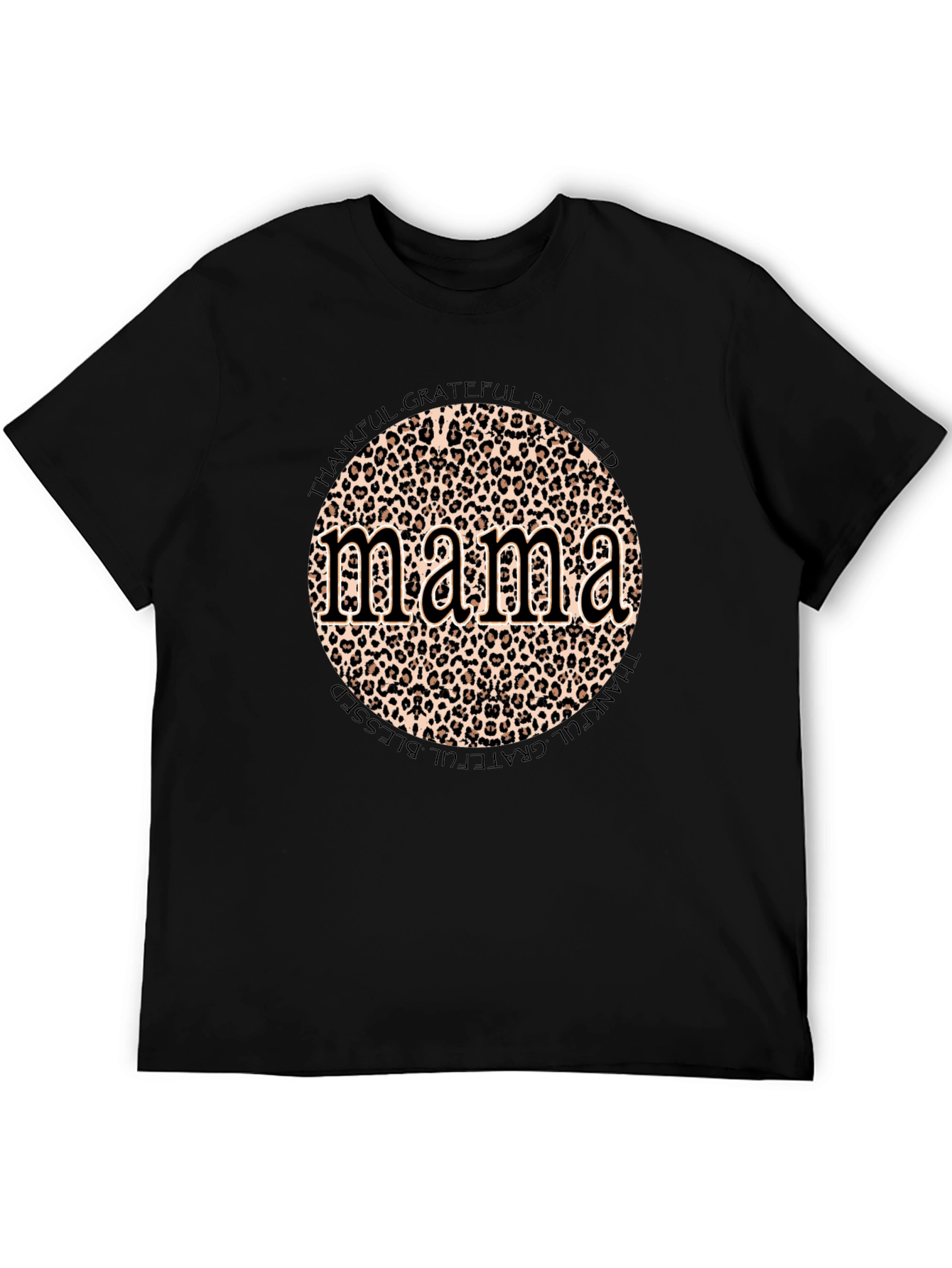 Mama Leopard Print Graphic T-Shirt