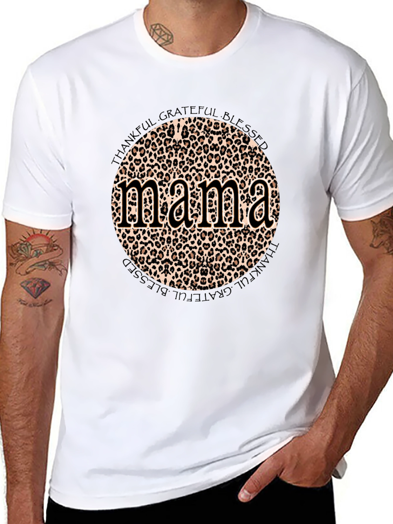 Mama Leopard Print Graphic T-Shirt