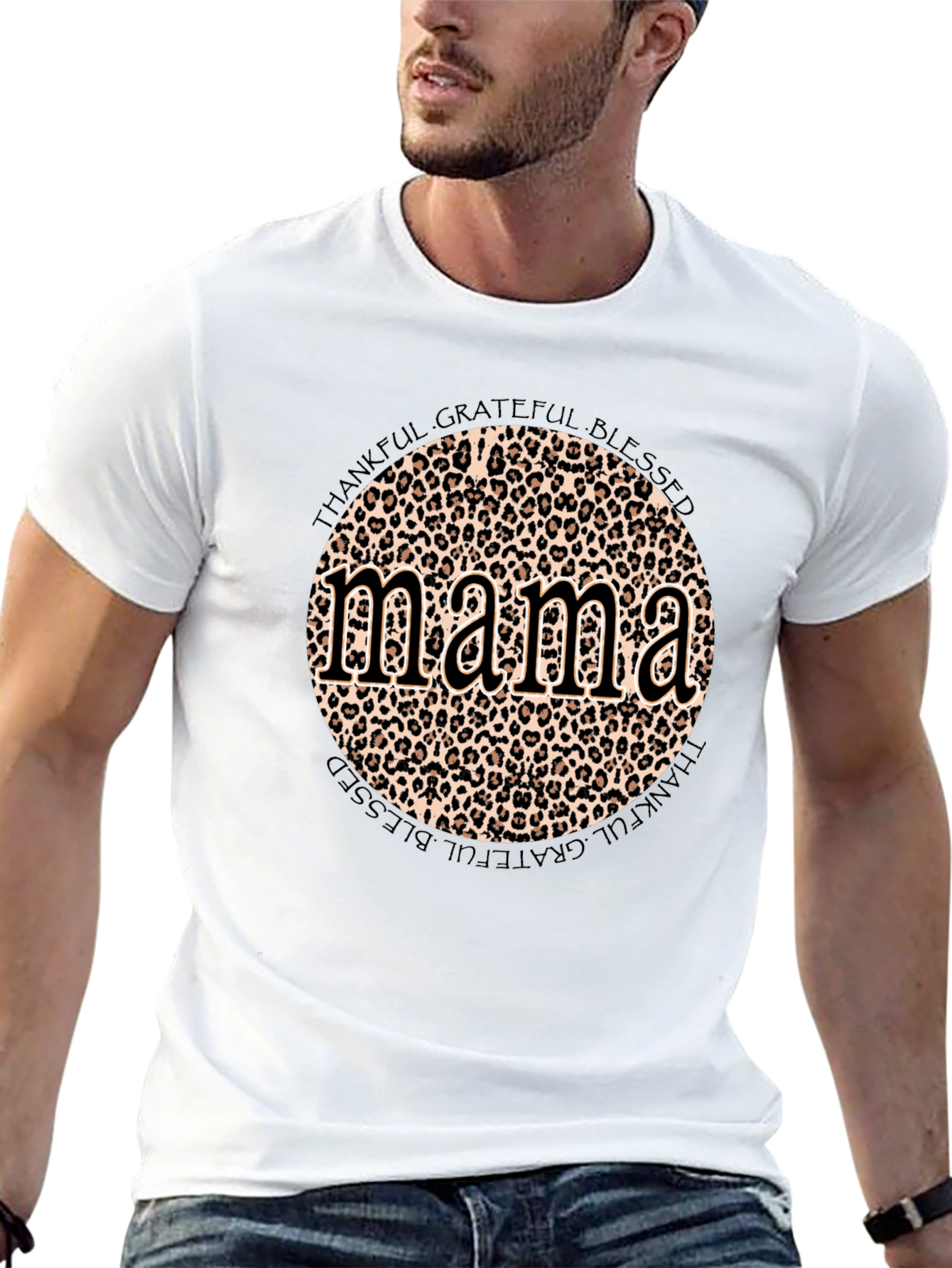 Mama Leopard Print Graphic T-Shirt