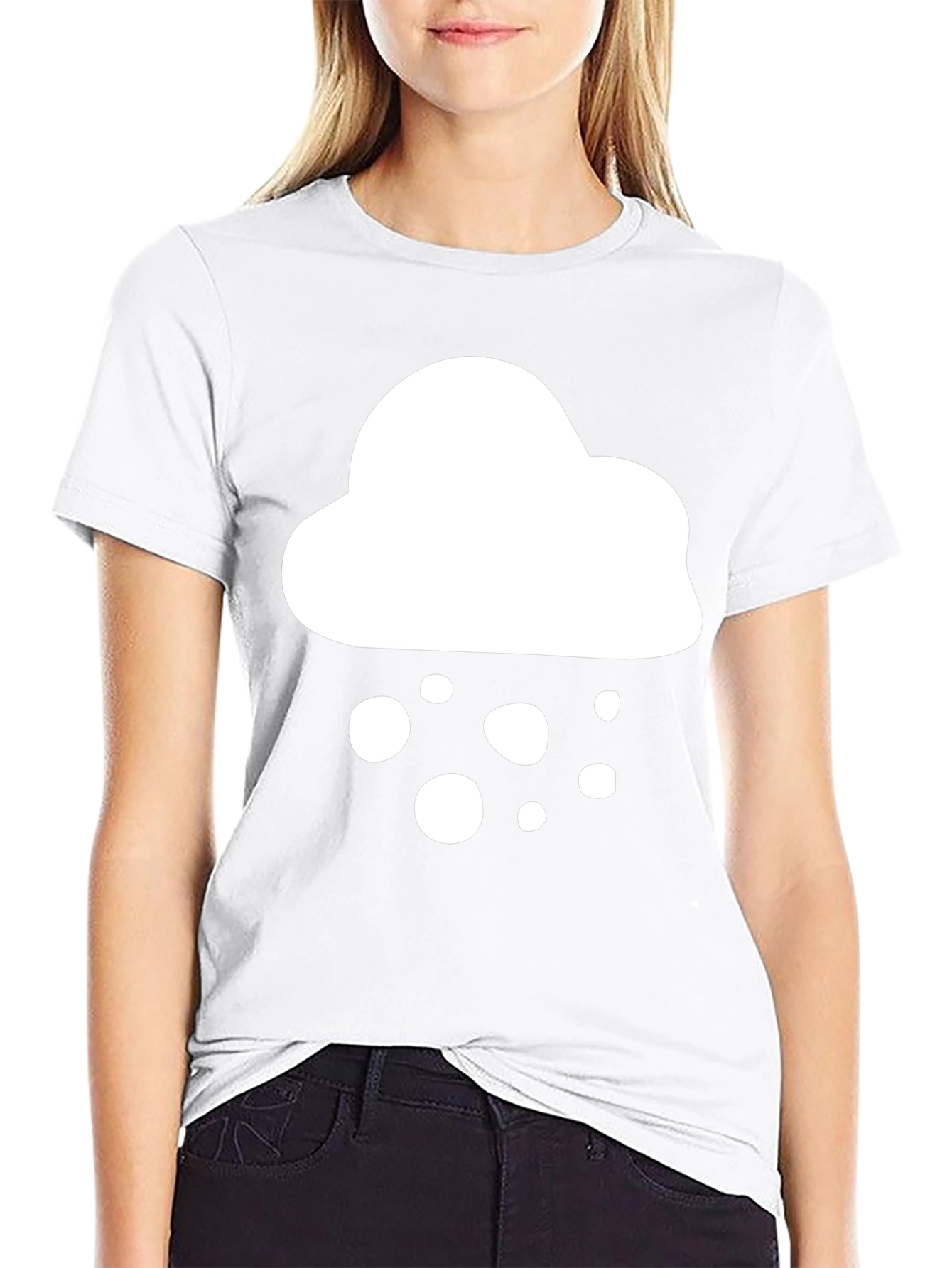 Cloud Graphic T-Shirt - Black Casual Tee