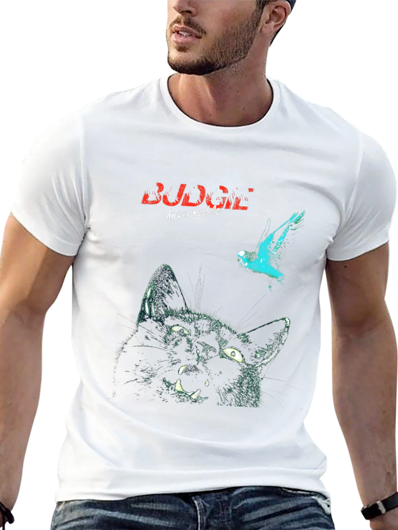 Angry Cat & Bird T-Shirt