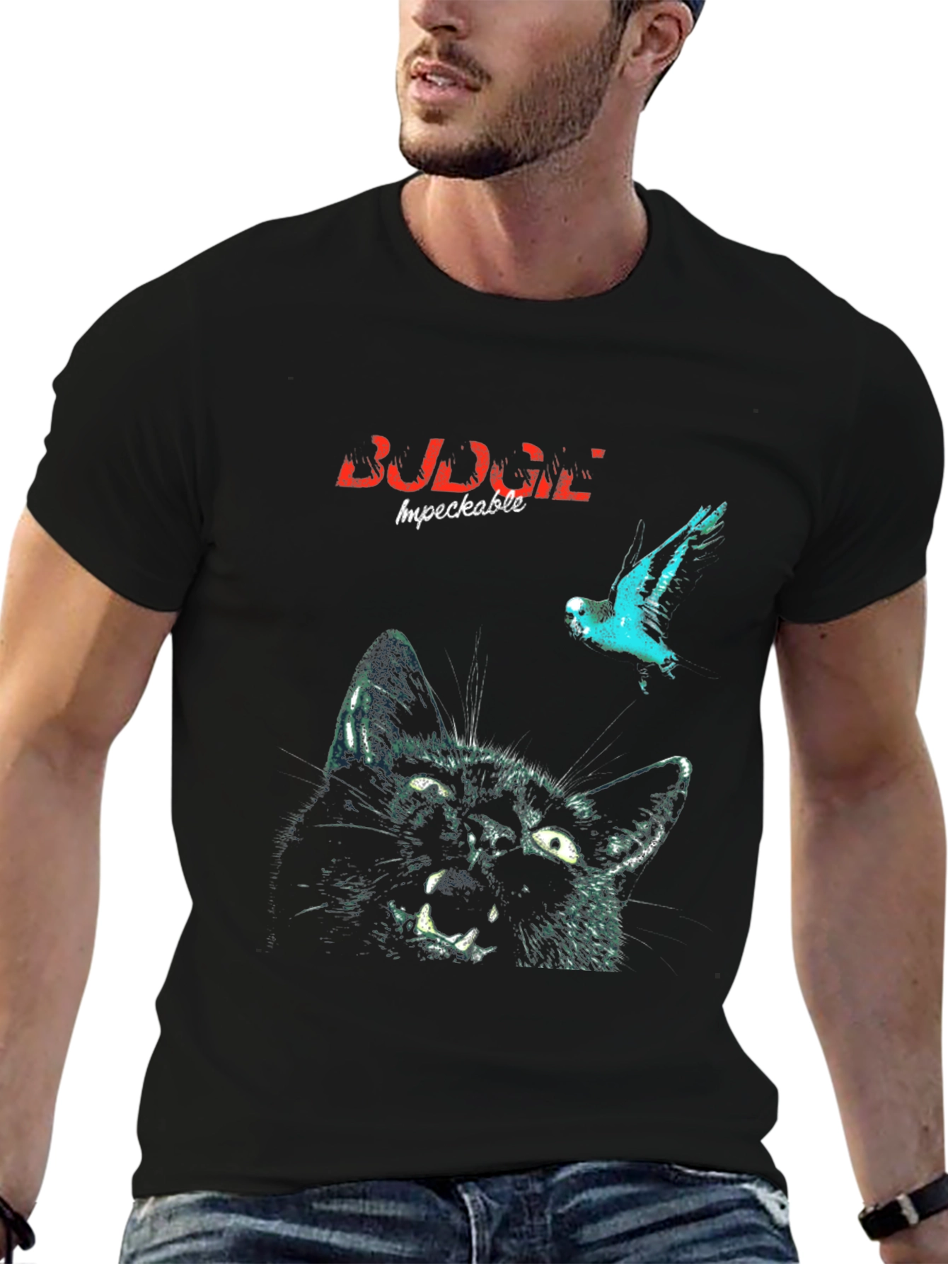 Angry Cat & Bird T-Shirt