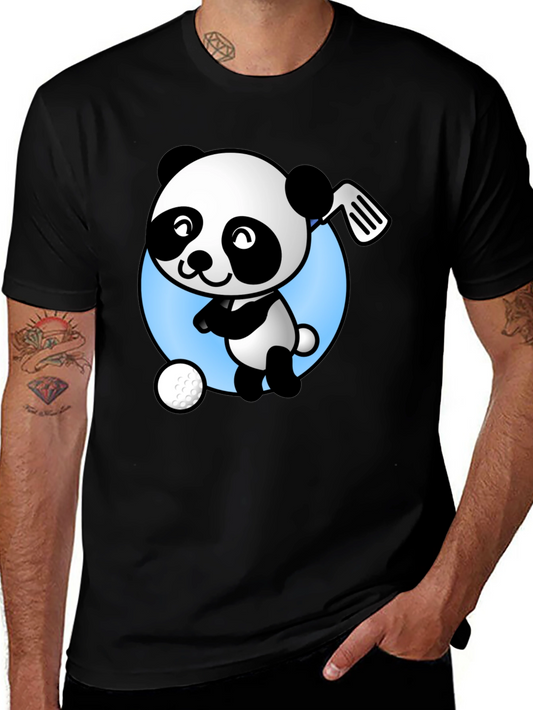 Golf Panda T-Shirt - Cute Cartoon Design