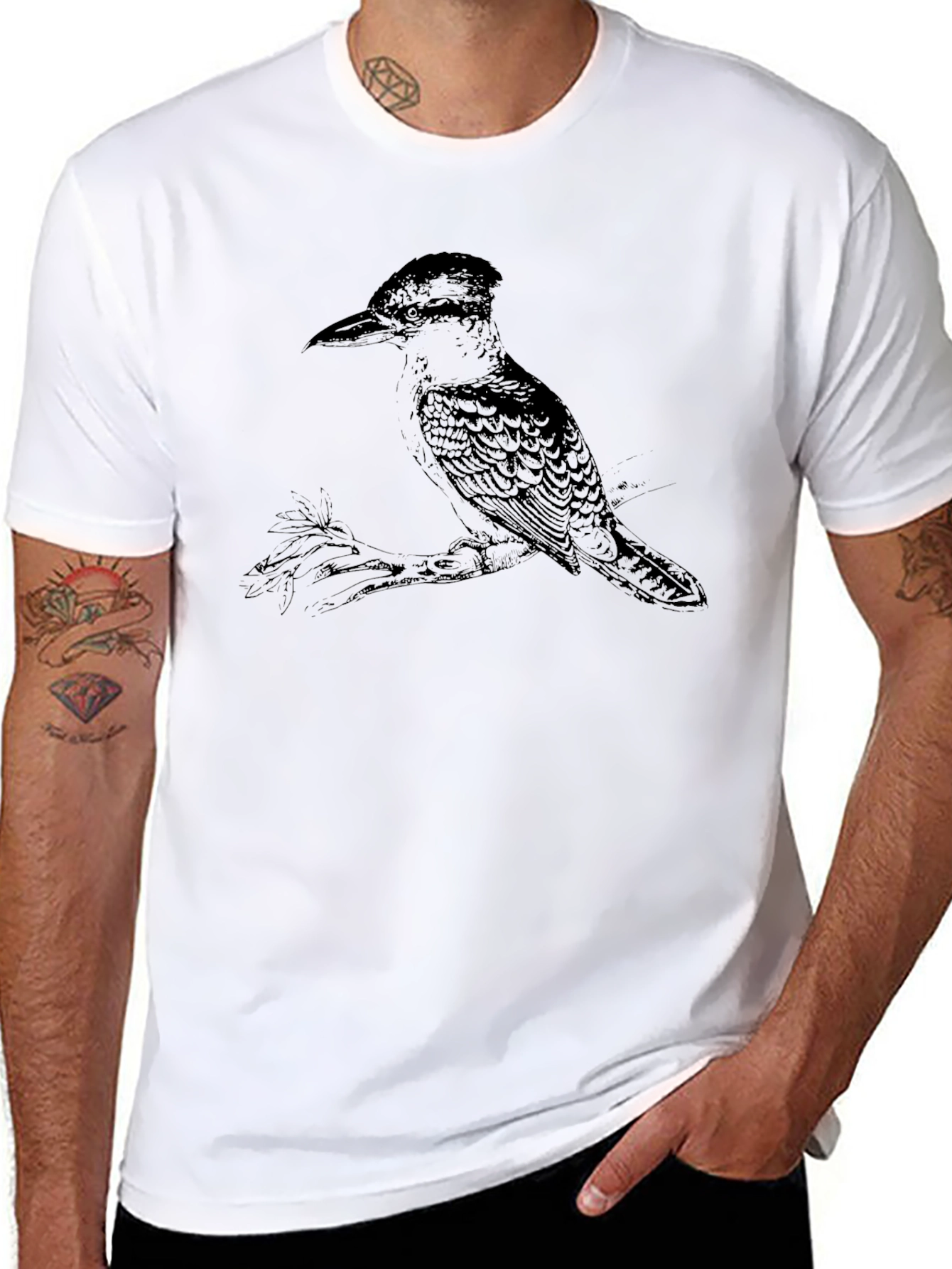 Black Kookaburra Bird Graphic Tee