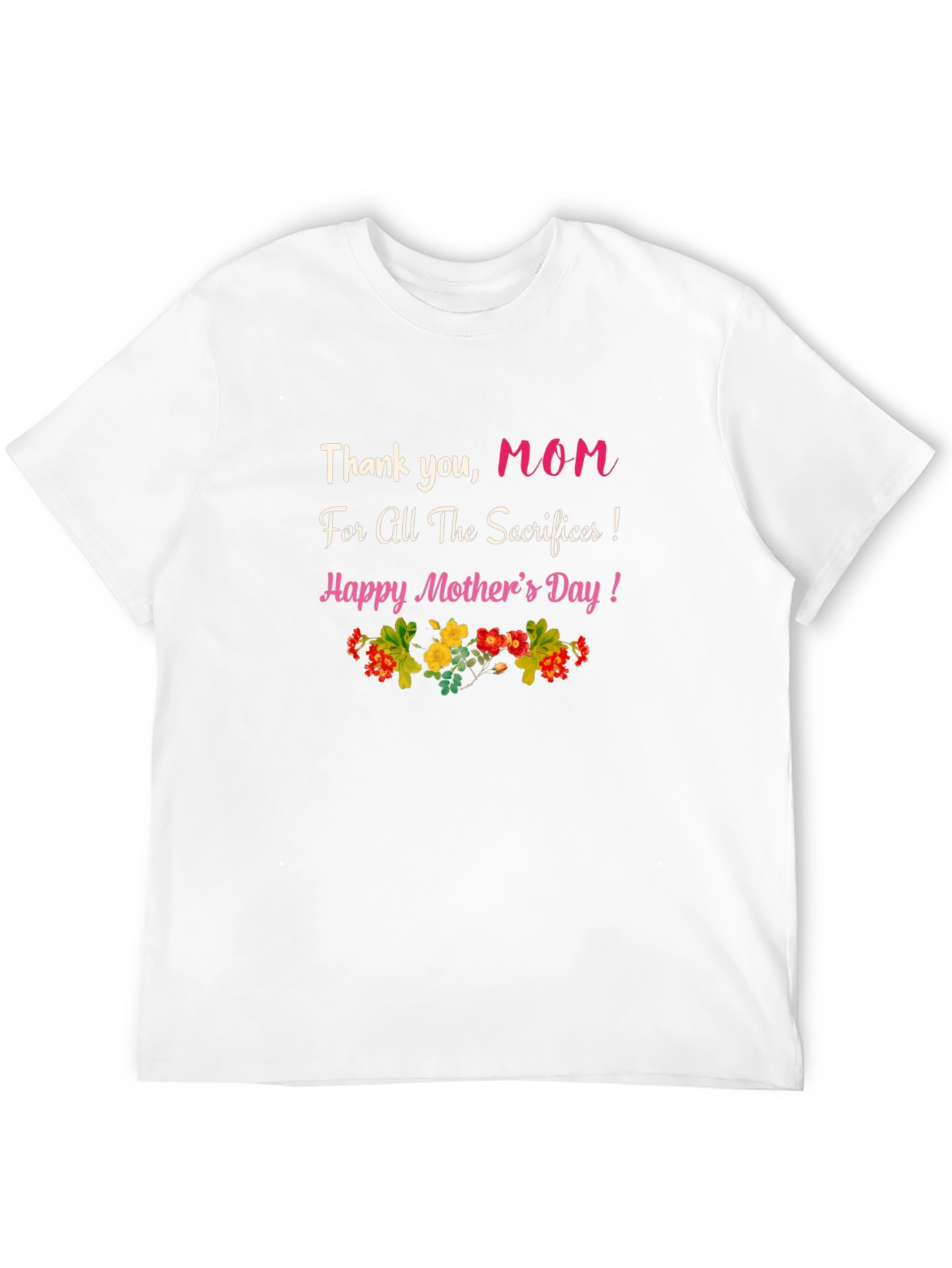 Thank You Mom Black Graphic T-Shirt