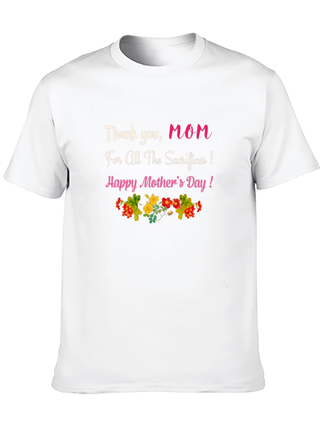 Thank You Mom Black Graphic T-Shirt