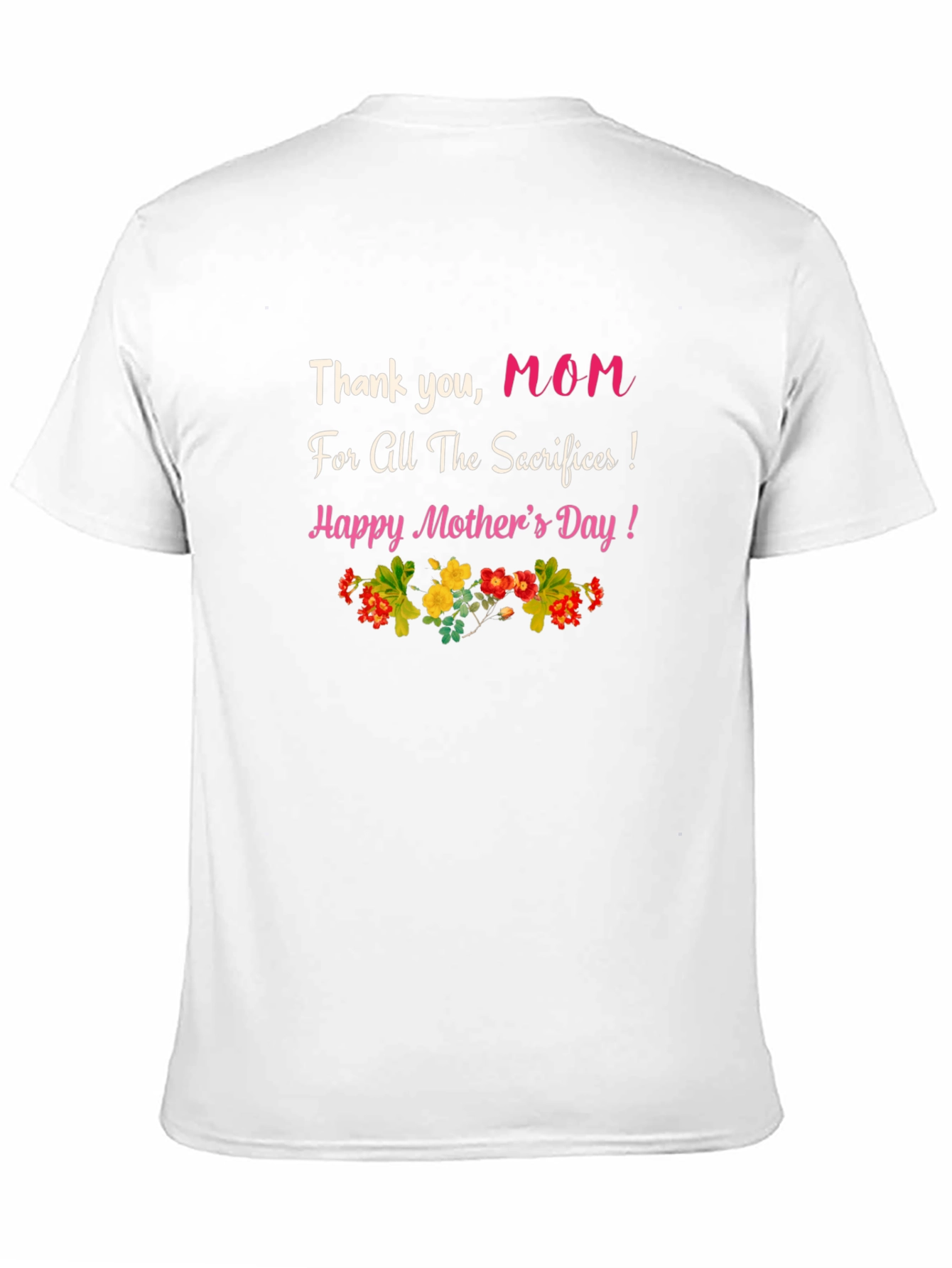 Thank You Mom Black Graphic T-Shirt