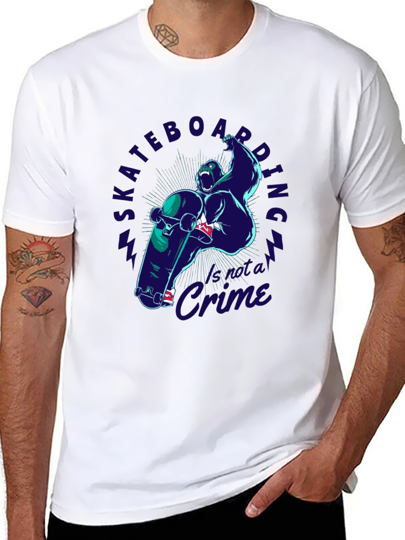 Skateboarding is Not a Crime Graphic Tee
