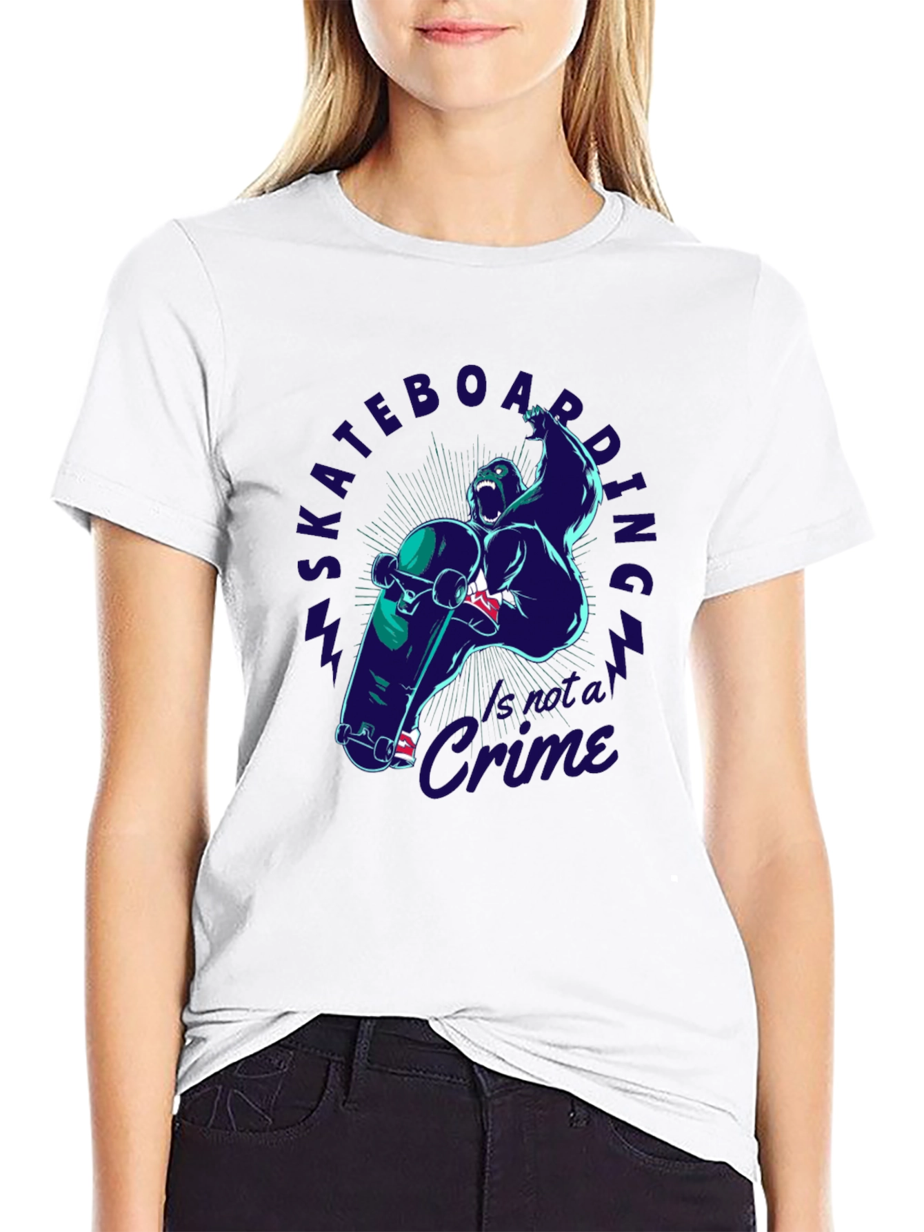 Skateboarding is Not a Crime Graphic Tee