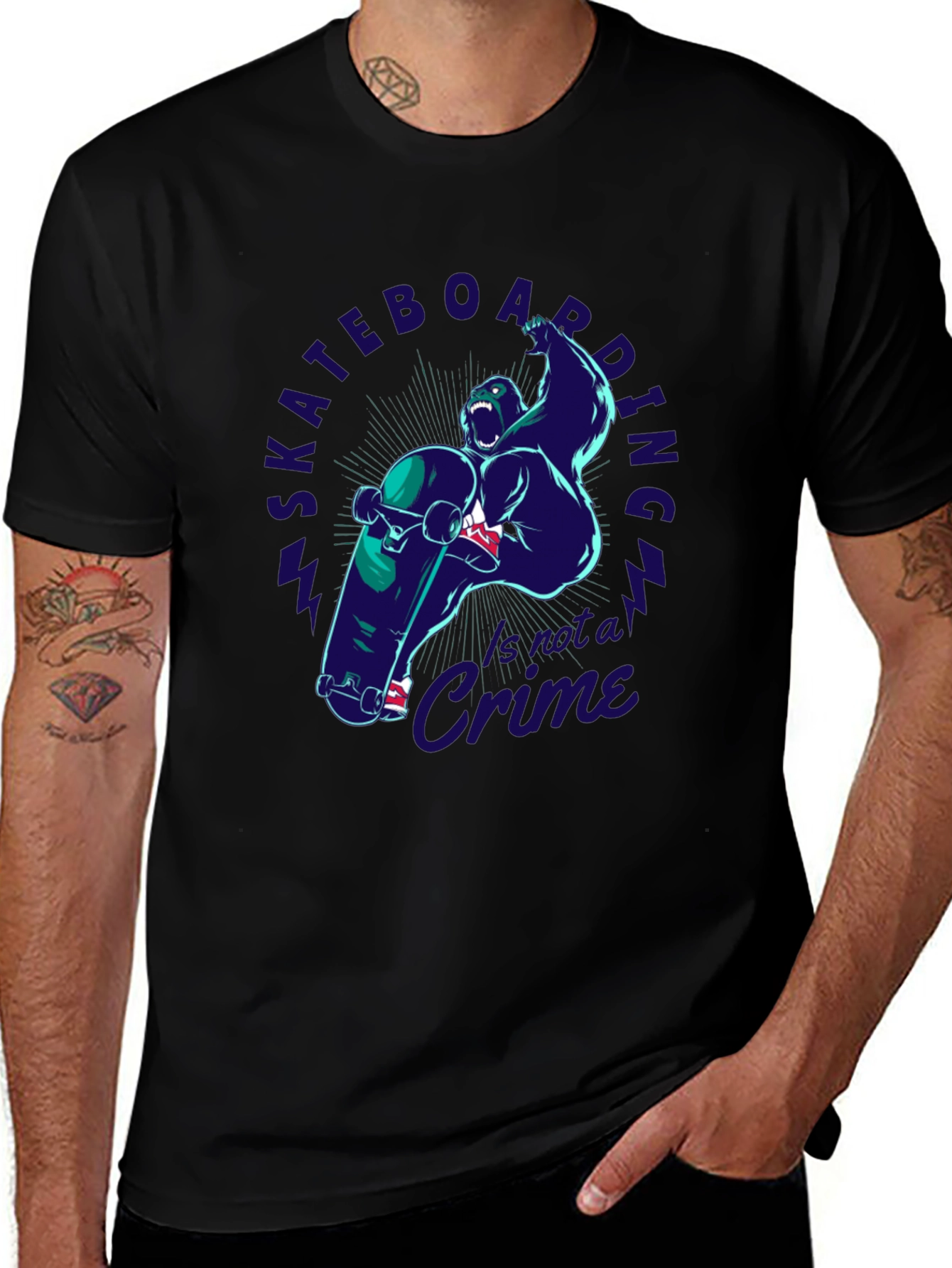 Skateboarding is Not a Crime Graphic Tee