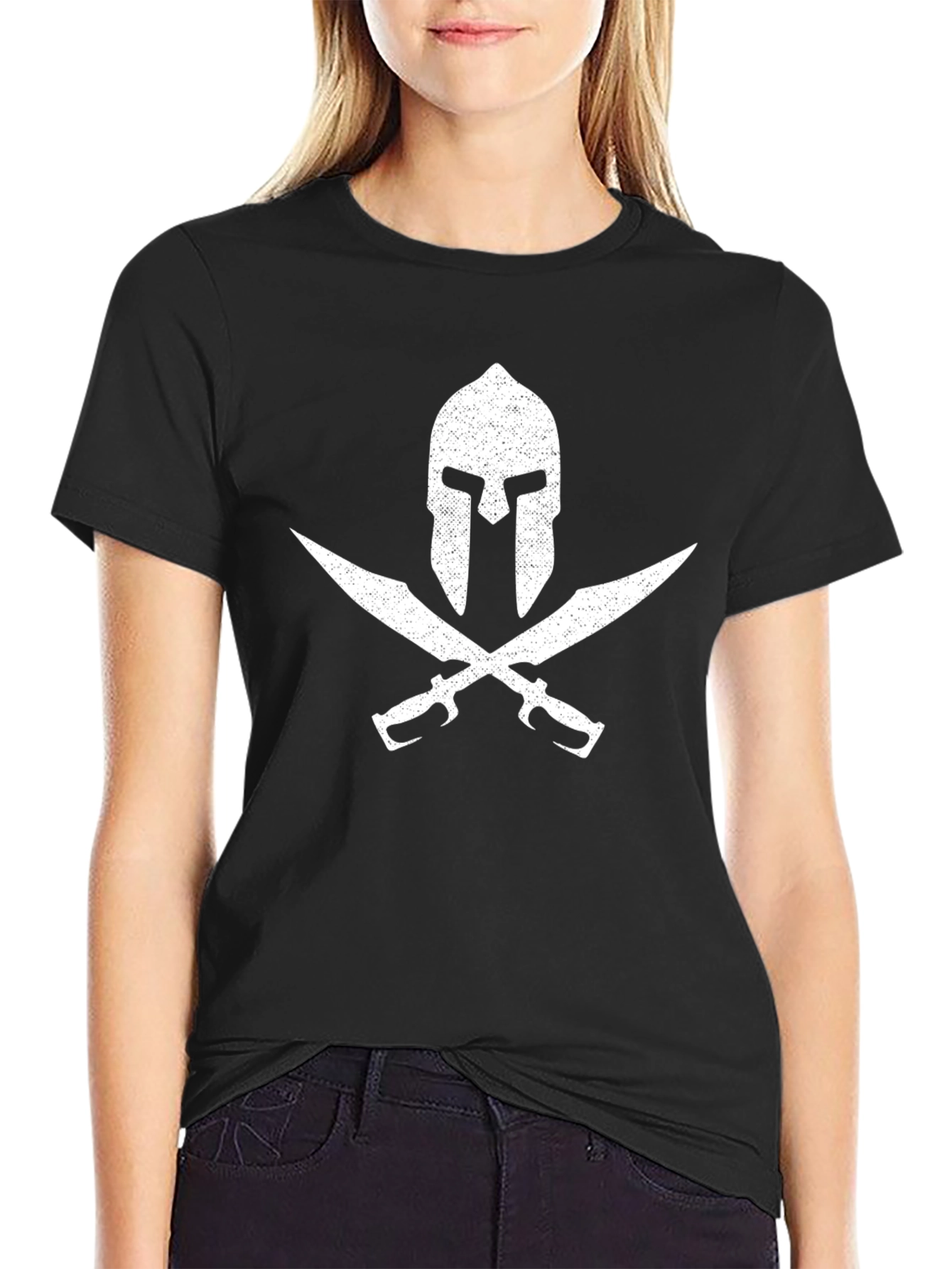 Spartan Helmet & Swords Graphic Tee