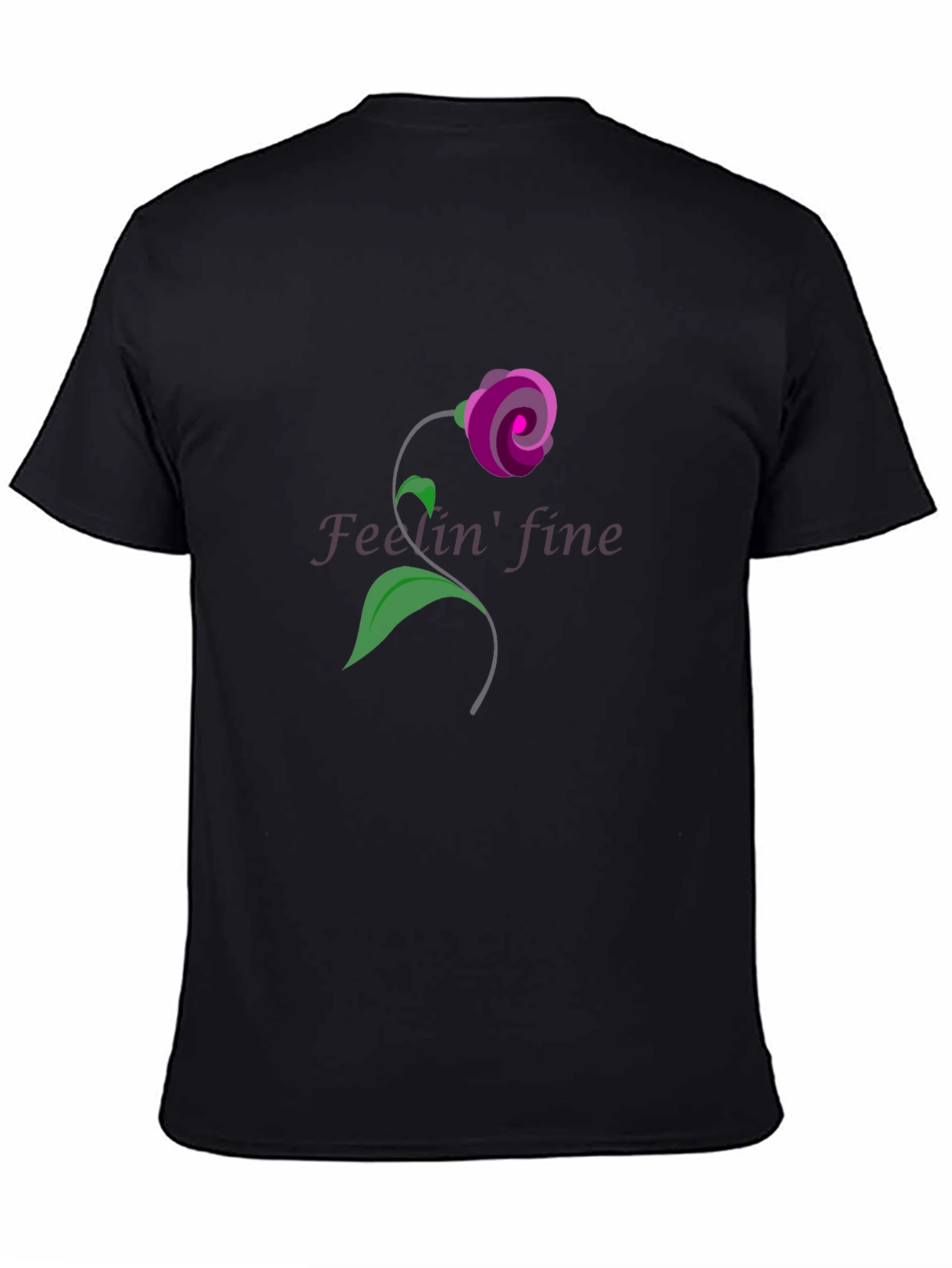 Floral Fine Art T-Shirt - Black