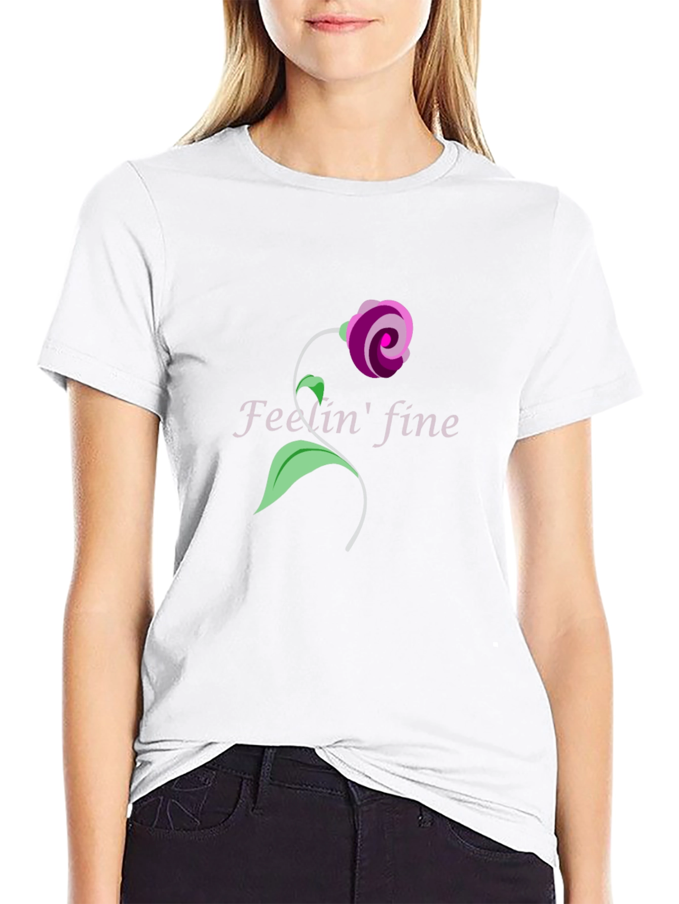Floral Fine Art T-Shirt - Black