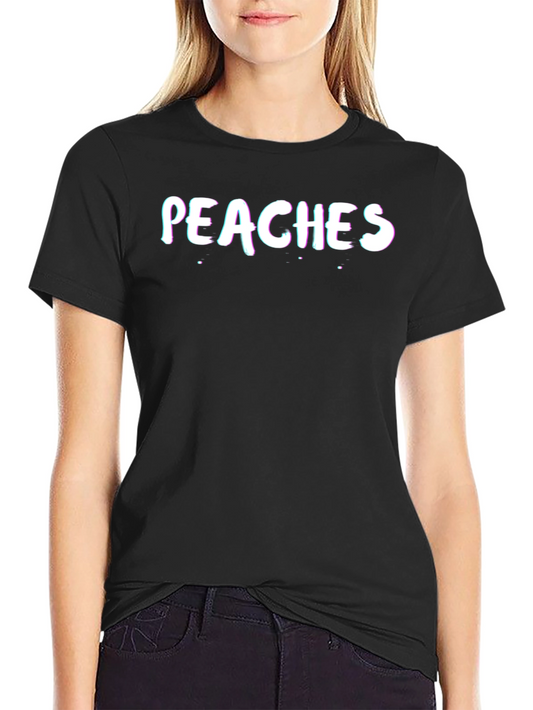 Peaches Graphic Tee - Black Crew Neck