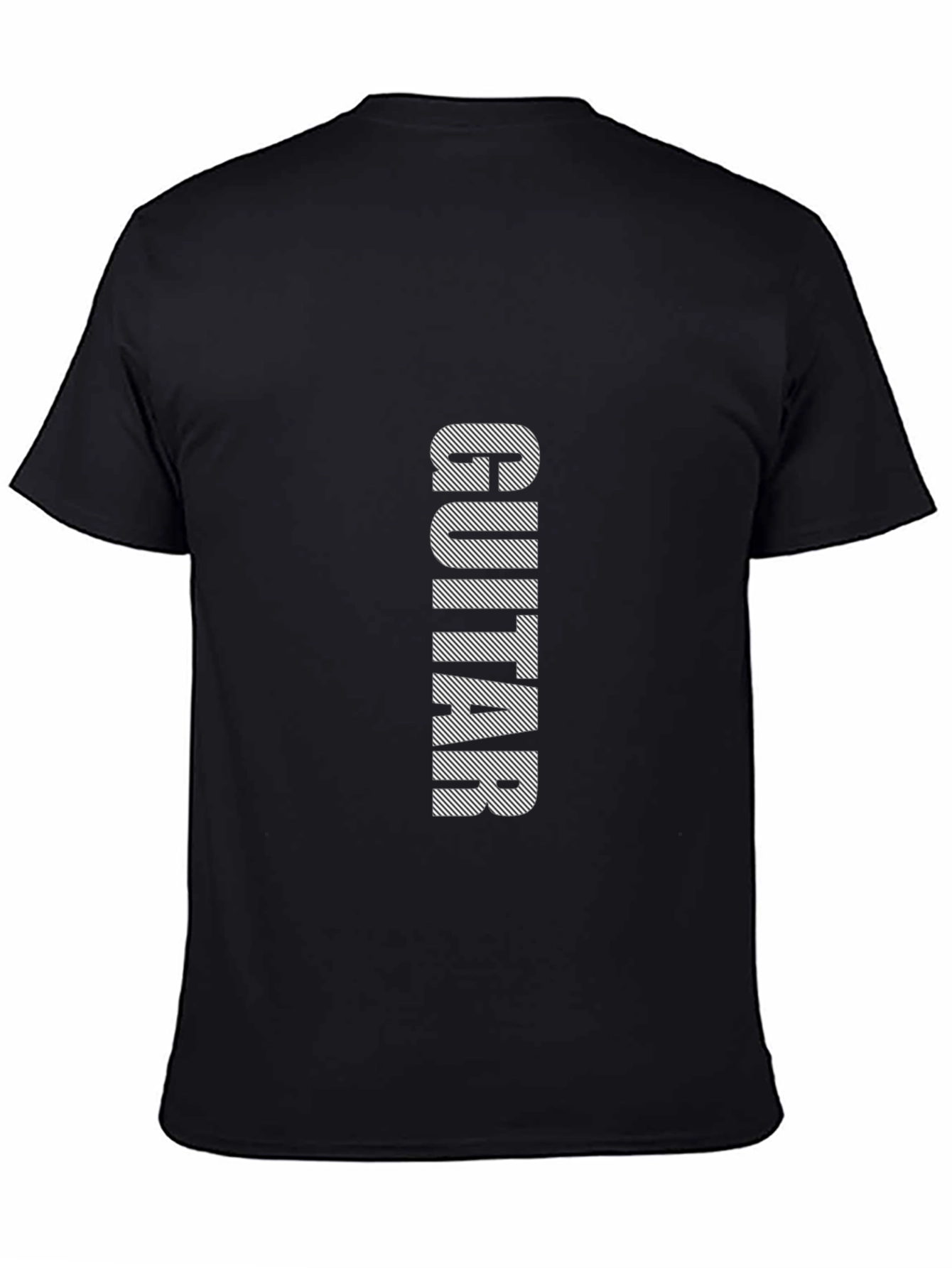 Black Guitar Print Mens Short Sleeve T-Shirt