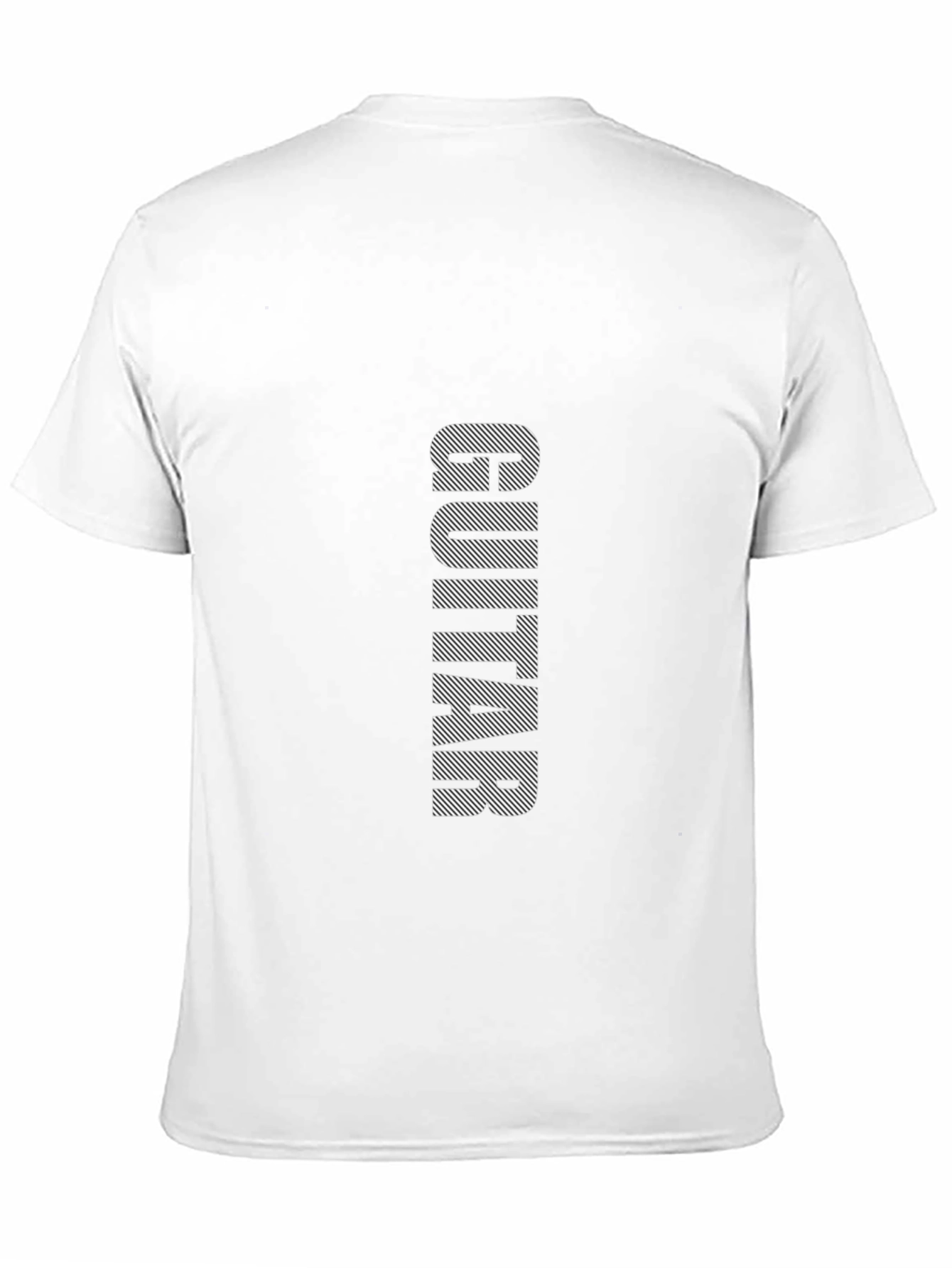 Black Guitar Print Mens Short Sleeve T-Shirt