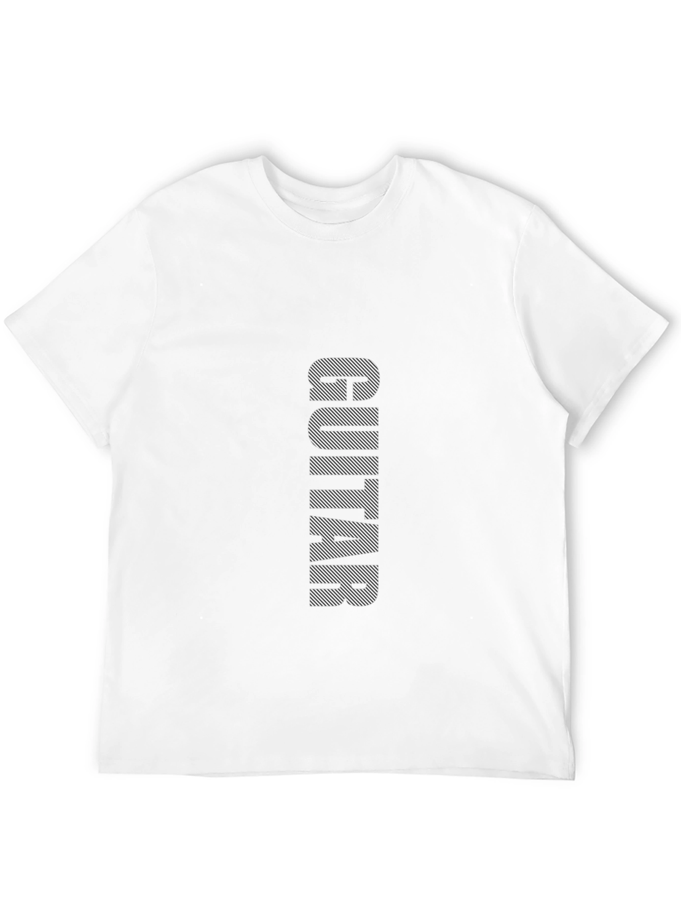 Black Guitar Print Mens Short Sleeve T-Shirt