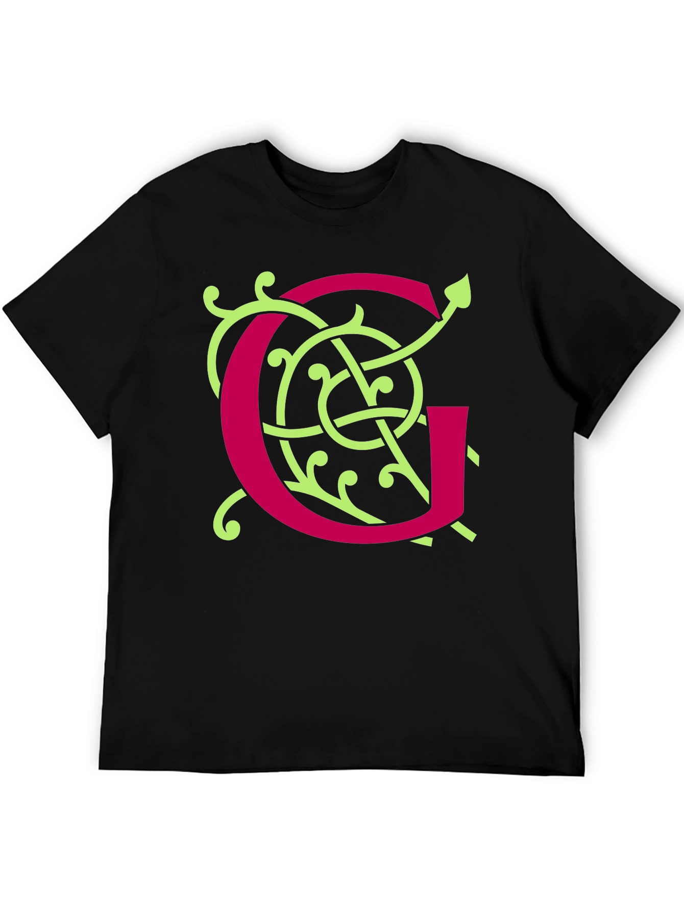 Ornamental Initial G Black T-Shirt
