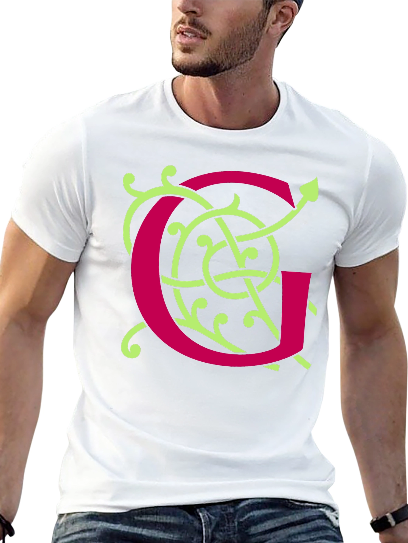 Ornamental Initial G Black T-Shirt